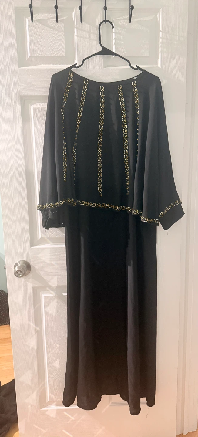 Black Kaftan with Gold Embellishments Size 56