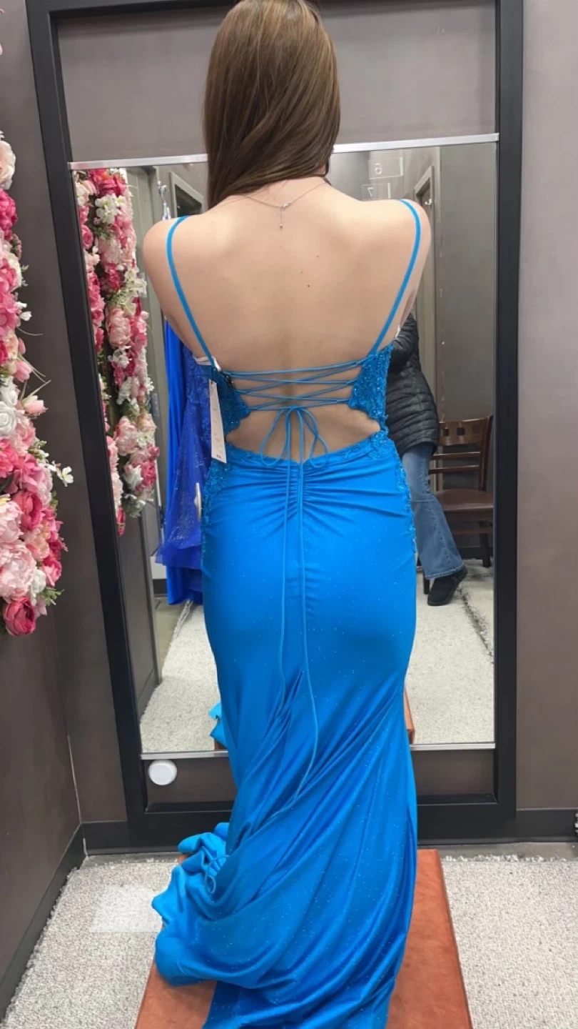 Blue Sparkly Mermaid Prom Dress - photo 2