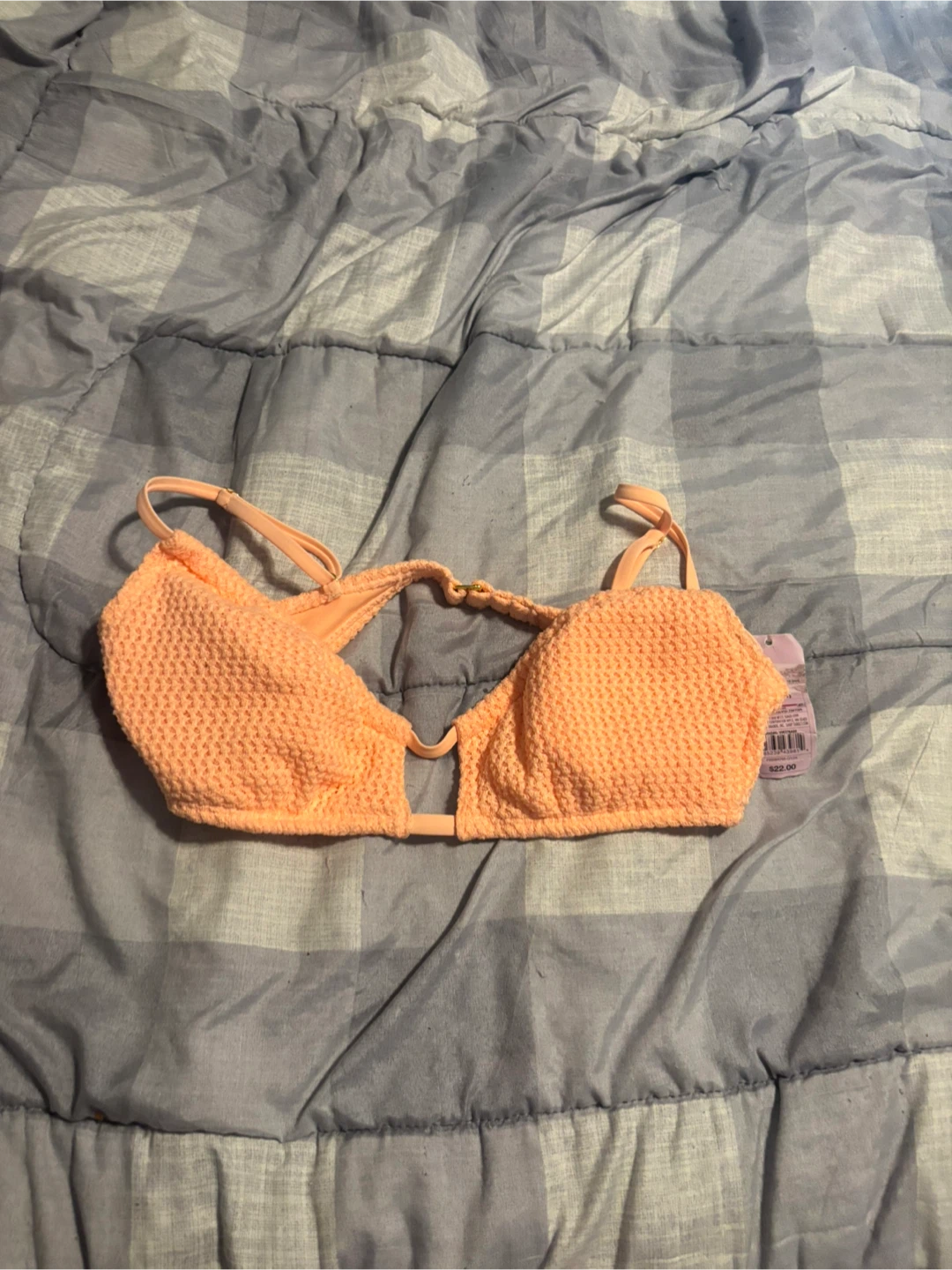 Wild Fable Women's Coral Textured Bikini Top