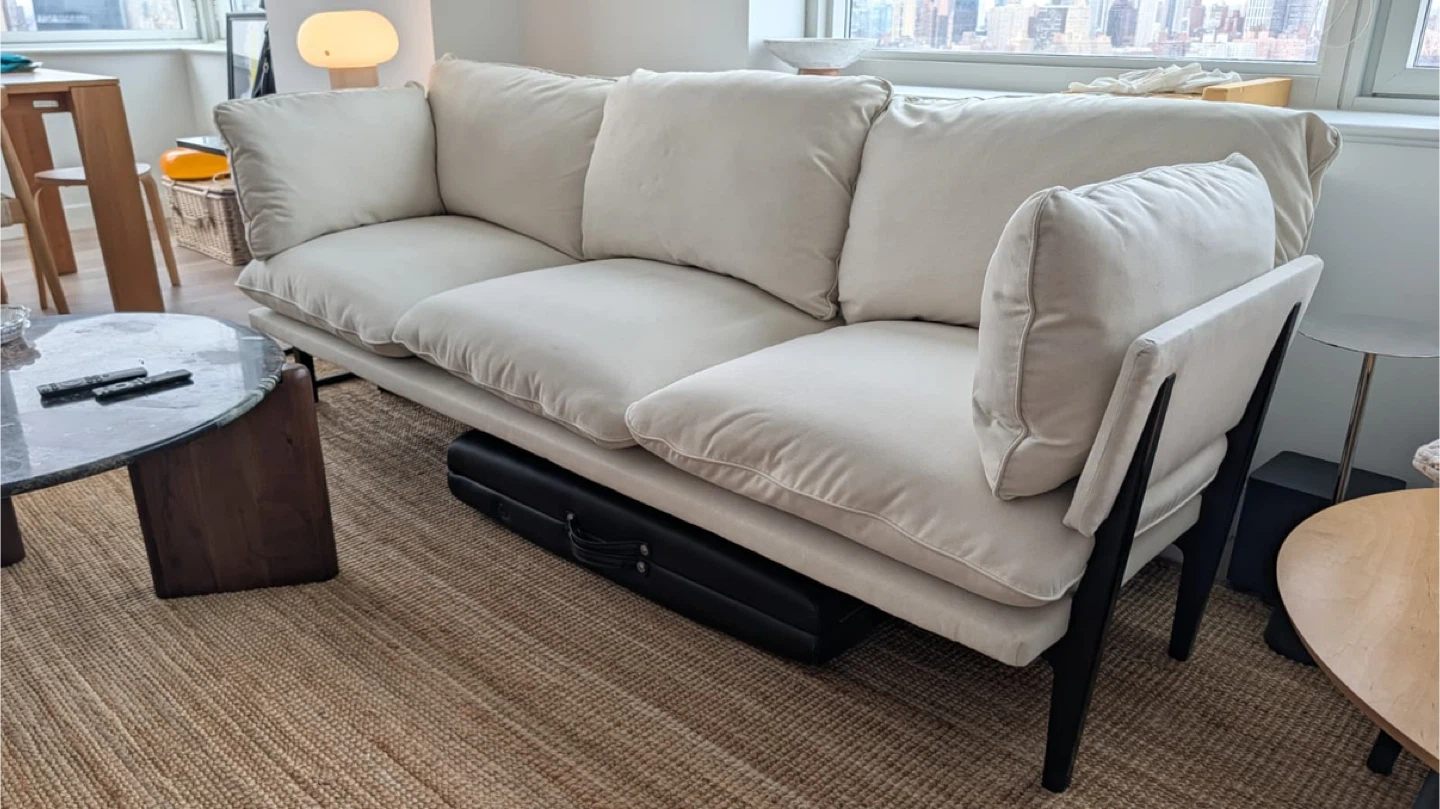 Floyd Sofa 1.0 Cream 3-Seater Sofa with Black Legs - photo 2