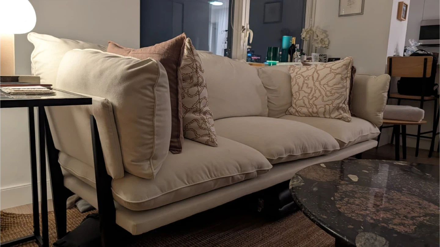 Floyd Sofa 1.0 Cream 3-Seater Sofa with Black Legs - photo 5