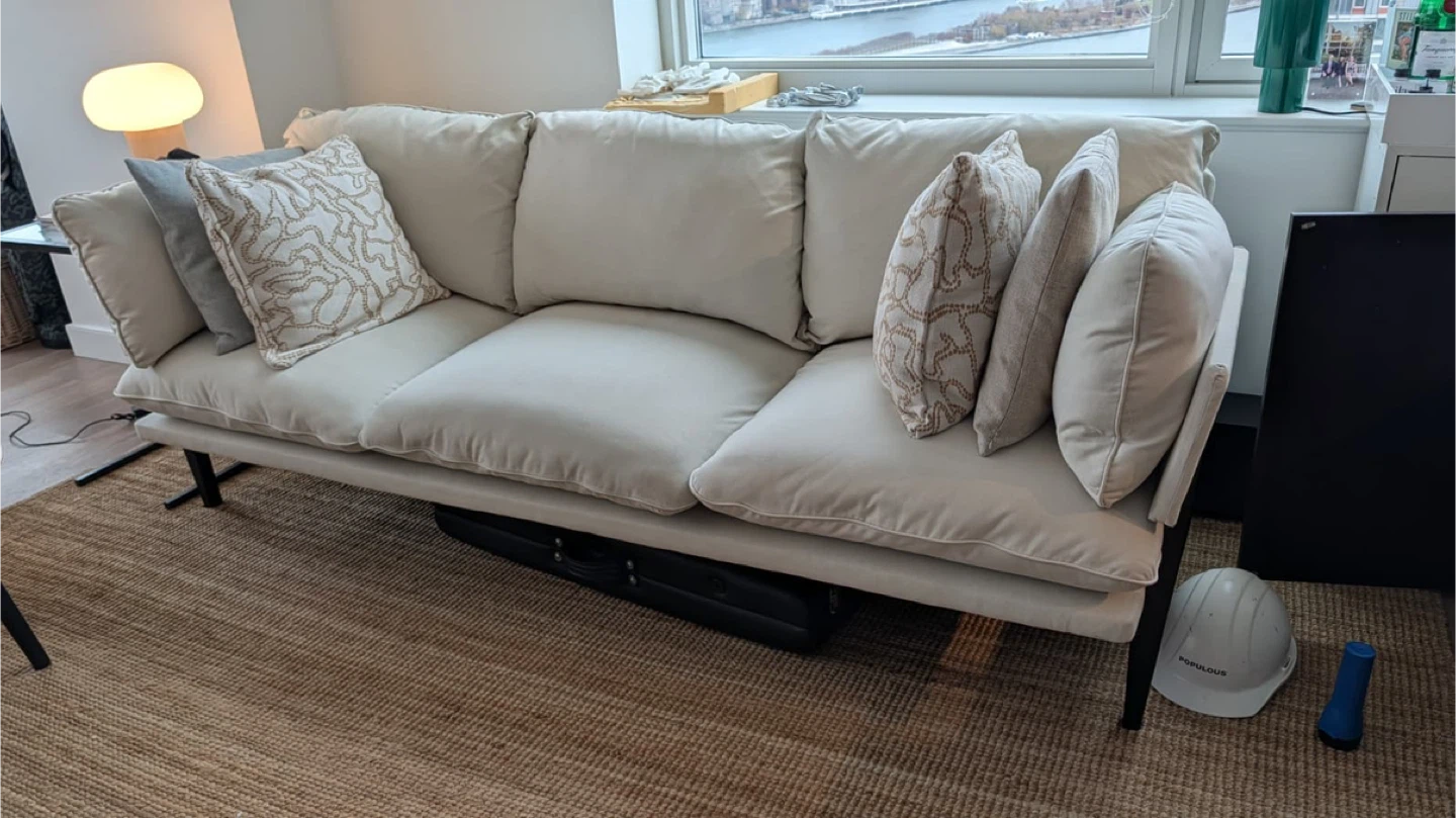 Floyd Sofa 1.0 Cream 3-Seater Sofa with Black Legs - photo 3
