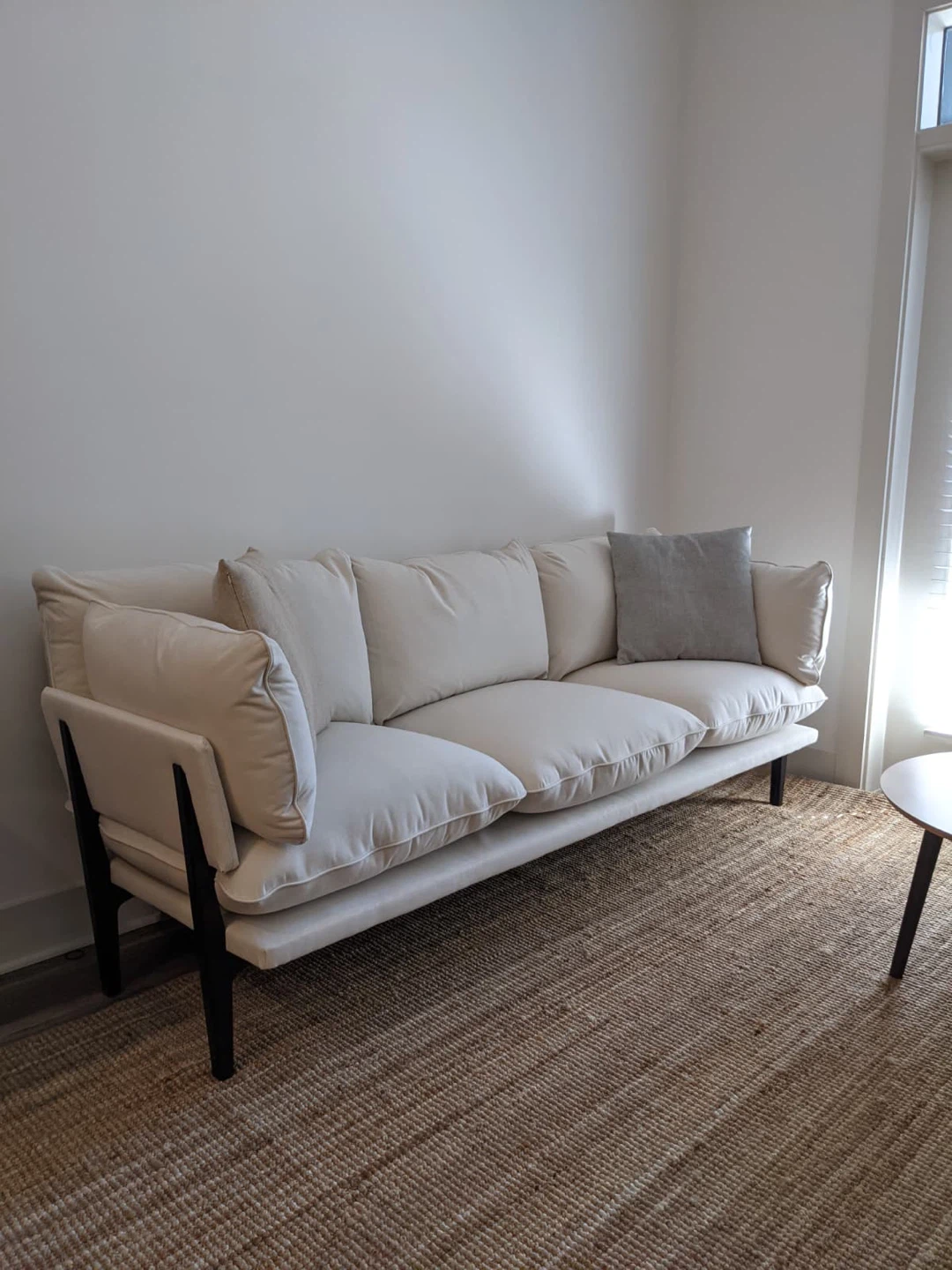 Floyd Sofa 1.0 Cream 3-Seater Sofa with Black Legs
