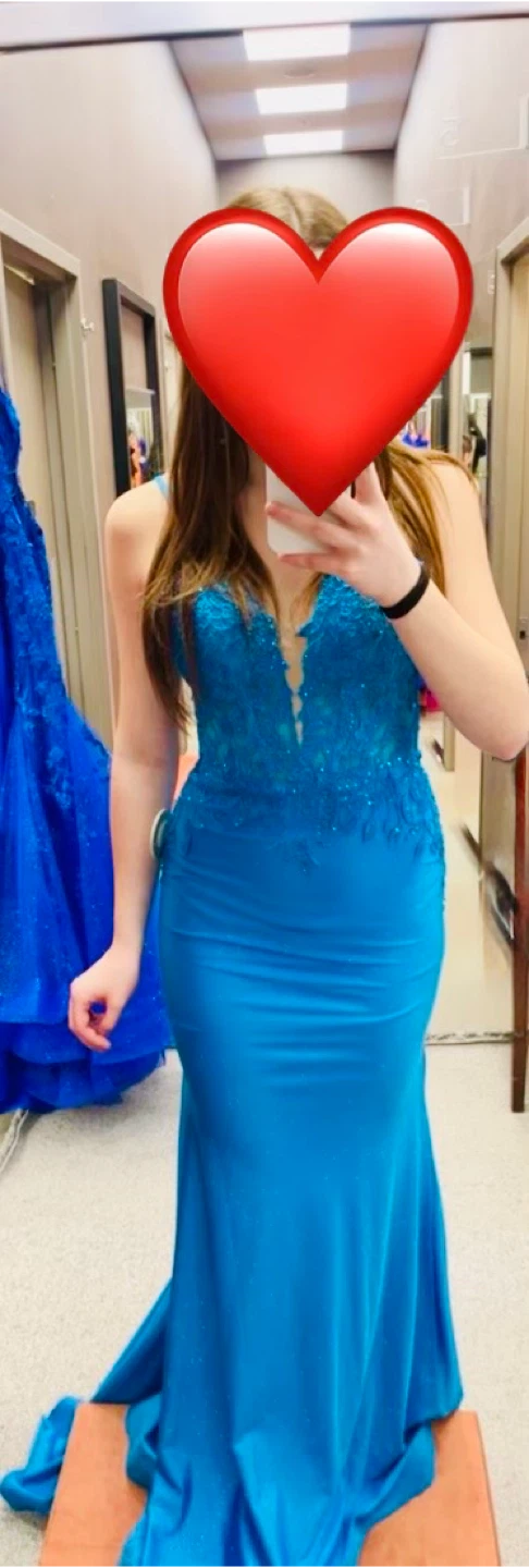Blue Sparkly Mermaid Prom Dress - photo 4