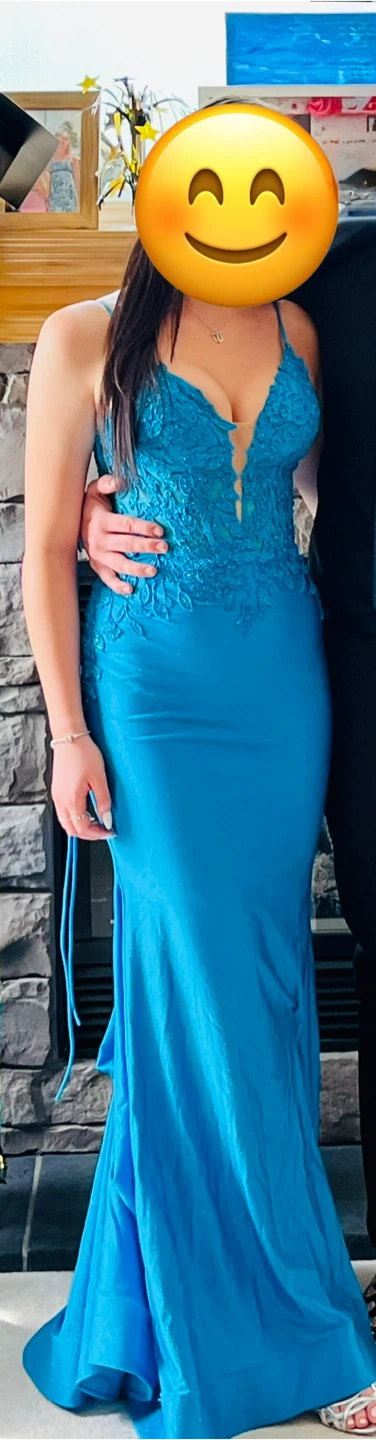 Blue Sparkly Mermaid Prom Dress - photo 3