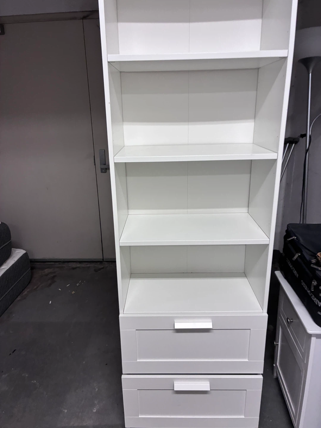 White Bookshelf with Drawers - photo 5