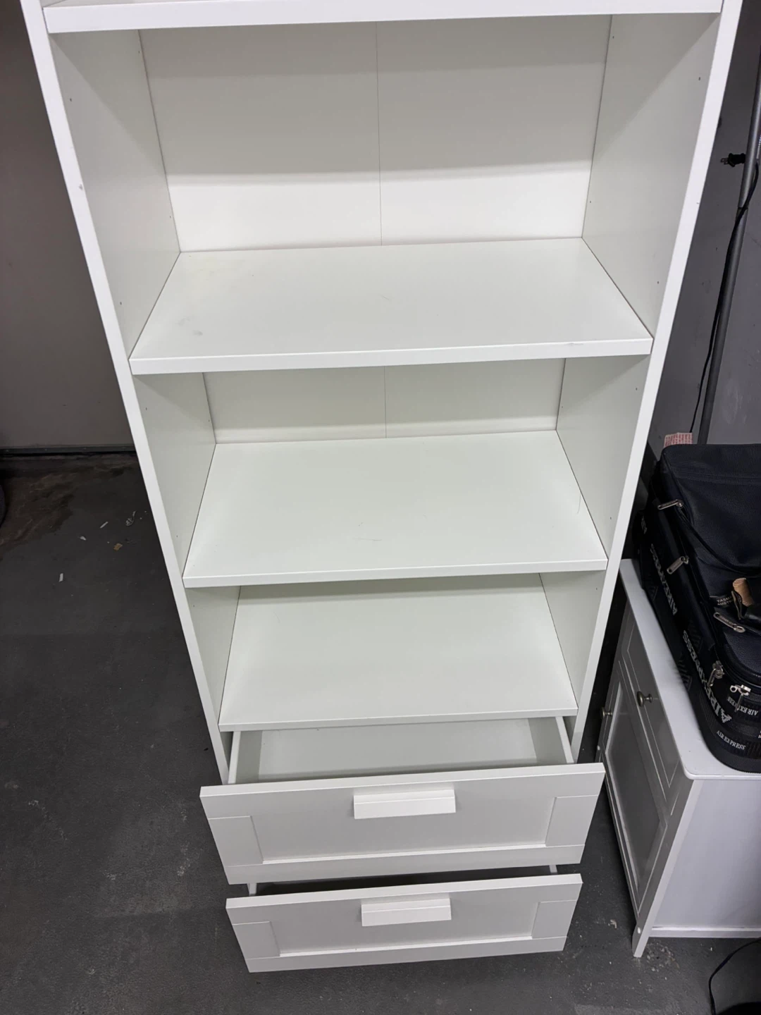 White Bookshelf with Drawers - photo 3