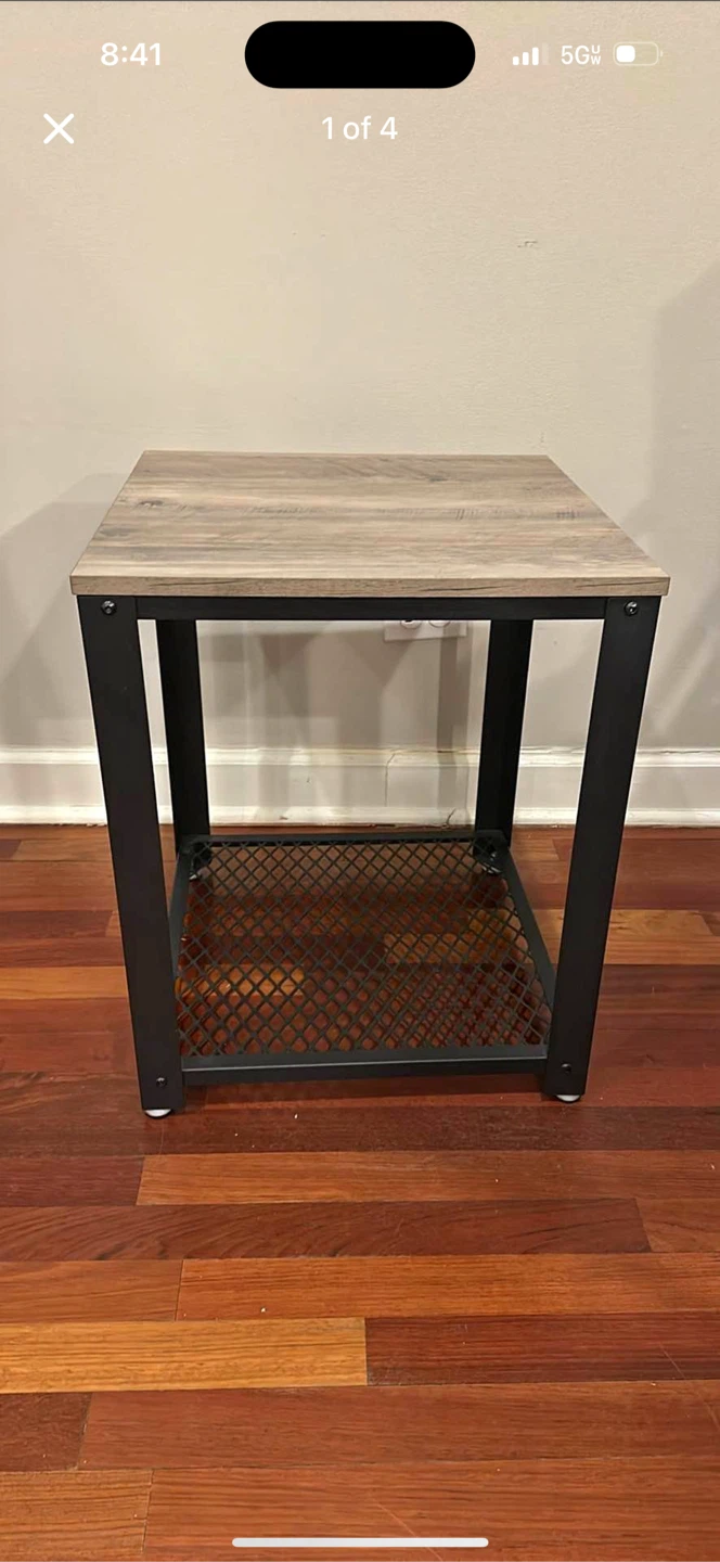 Wood and metal Tv stand and 2   matching end tables like new - photo 3