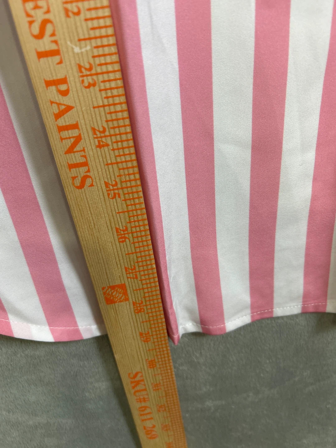 Pink and White Striped Button-Up Shirt - Size L - photo 3