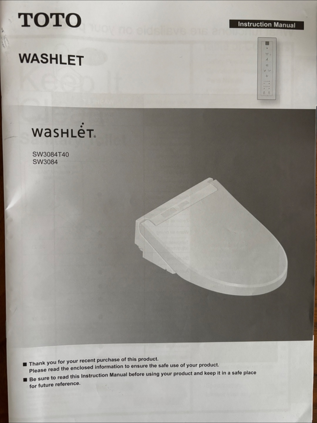 TOTO Washlet SW3084 Electric Bidet Seat - photo 4