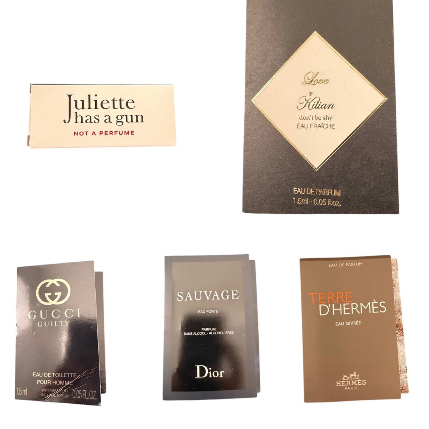 Assorted Designer Perfume Samplers - Kilian, Gucci, Dior, Hermes