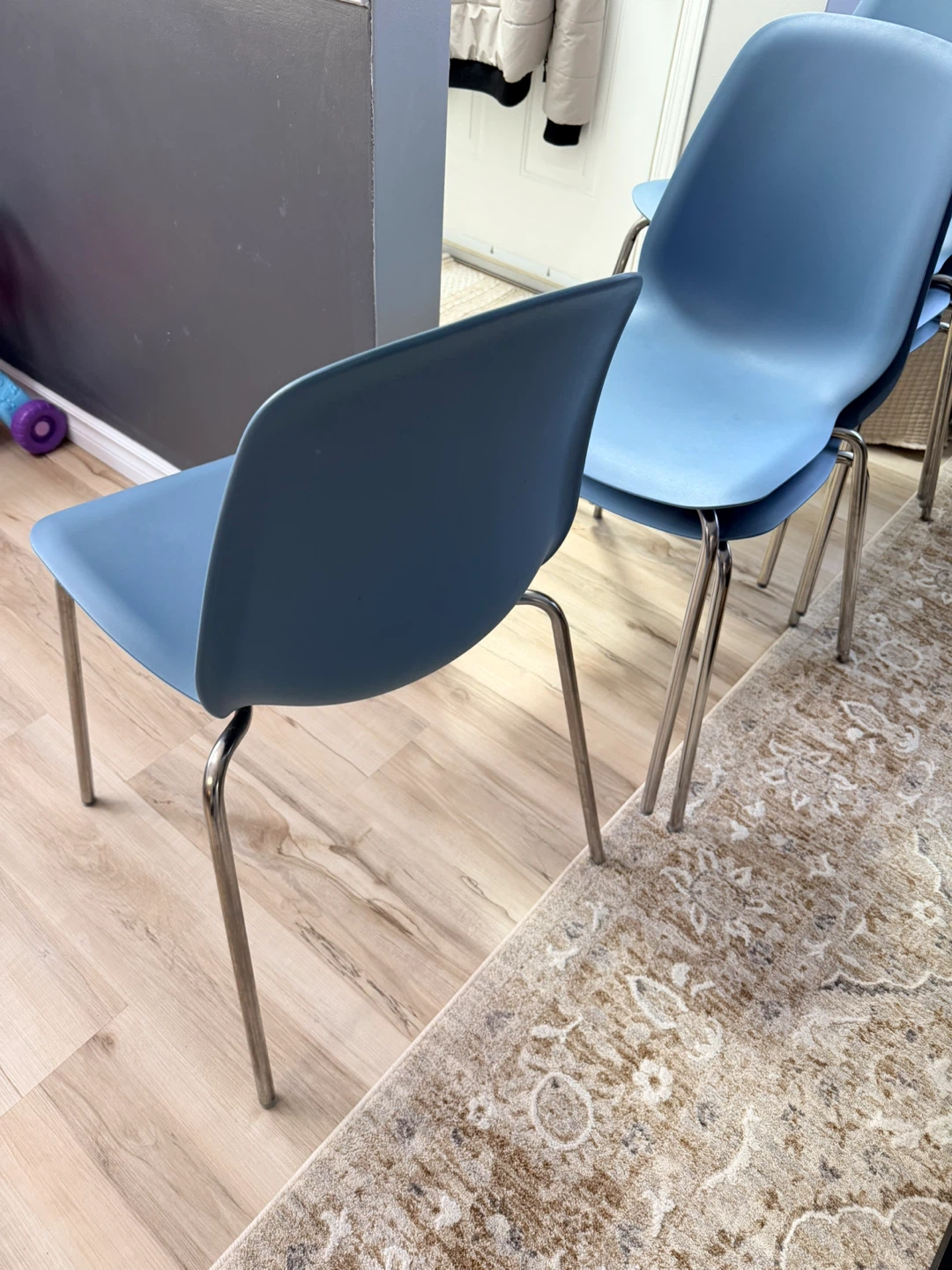 Ikea Stackable Blue Dining Chairs (Set of 6) - photo 3