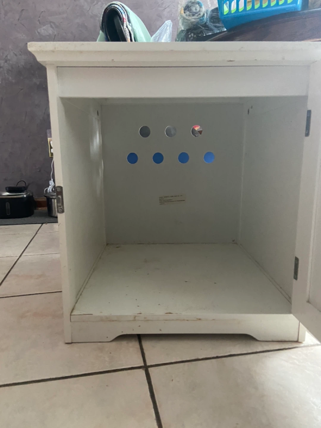 White Cat Litter Box Enclosure - photo 2