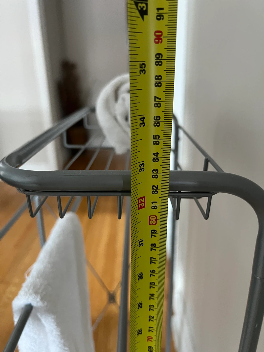 Grey Metal Towel Rack with Shelves - photo 4