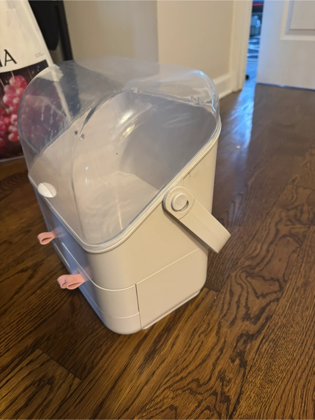 White Makeup Organizer with Clear Lid and Drawers - photo 2