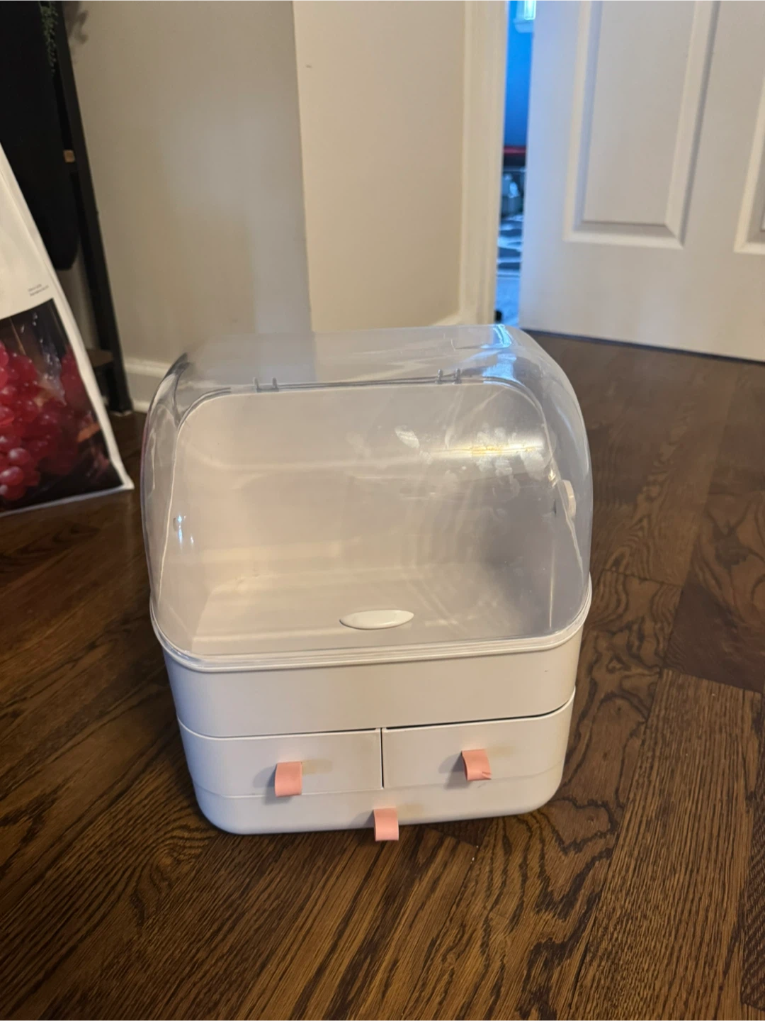 White Makeup Organizer with Clear Lid and Drawers - photo 5