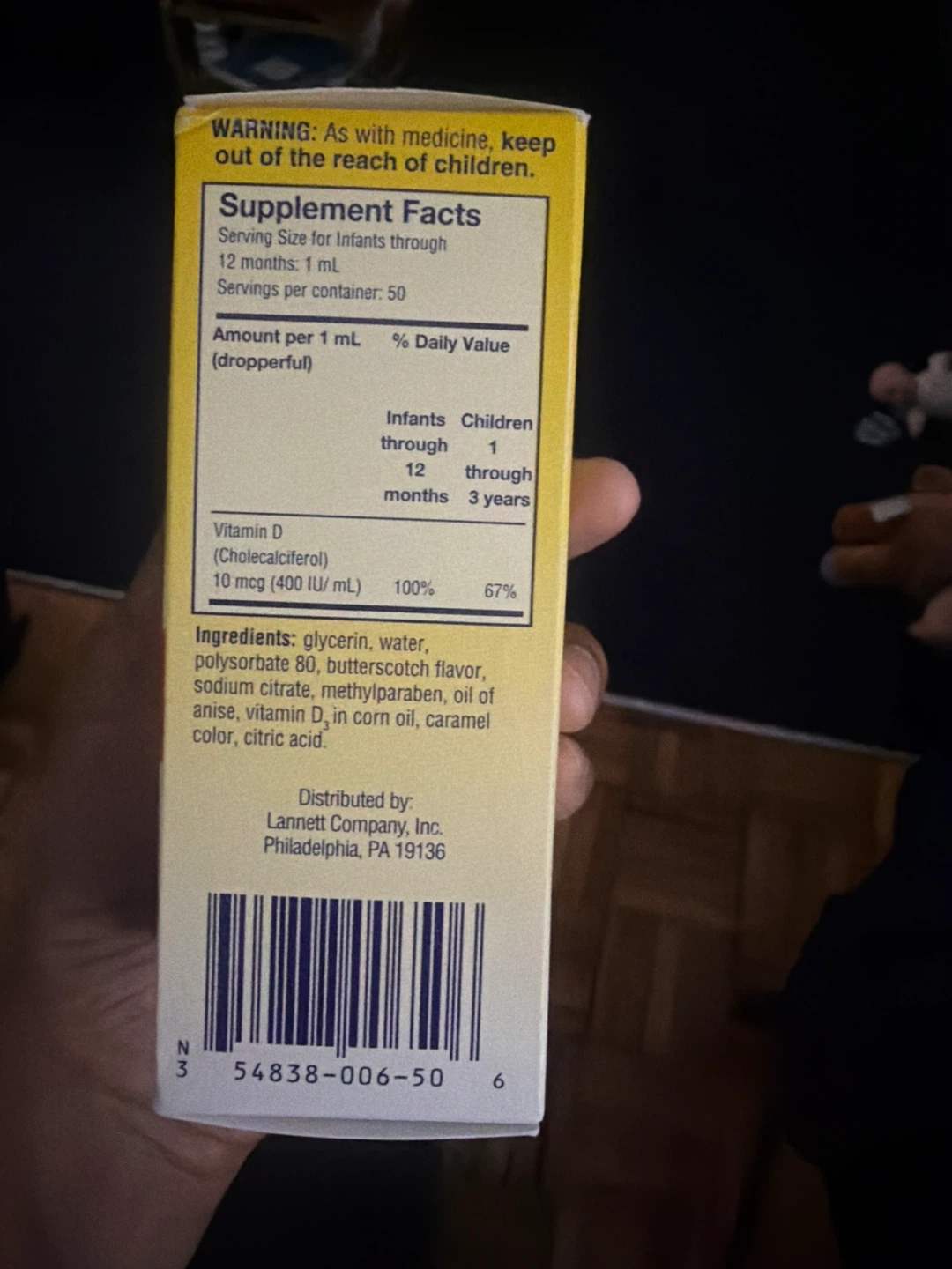 Lannett Infants Aqueous Vitamin D Oral Drops, 50 mL - photo 2