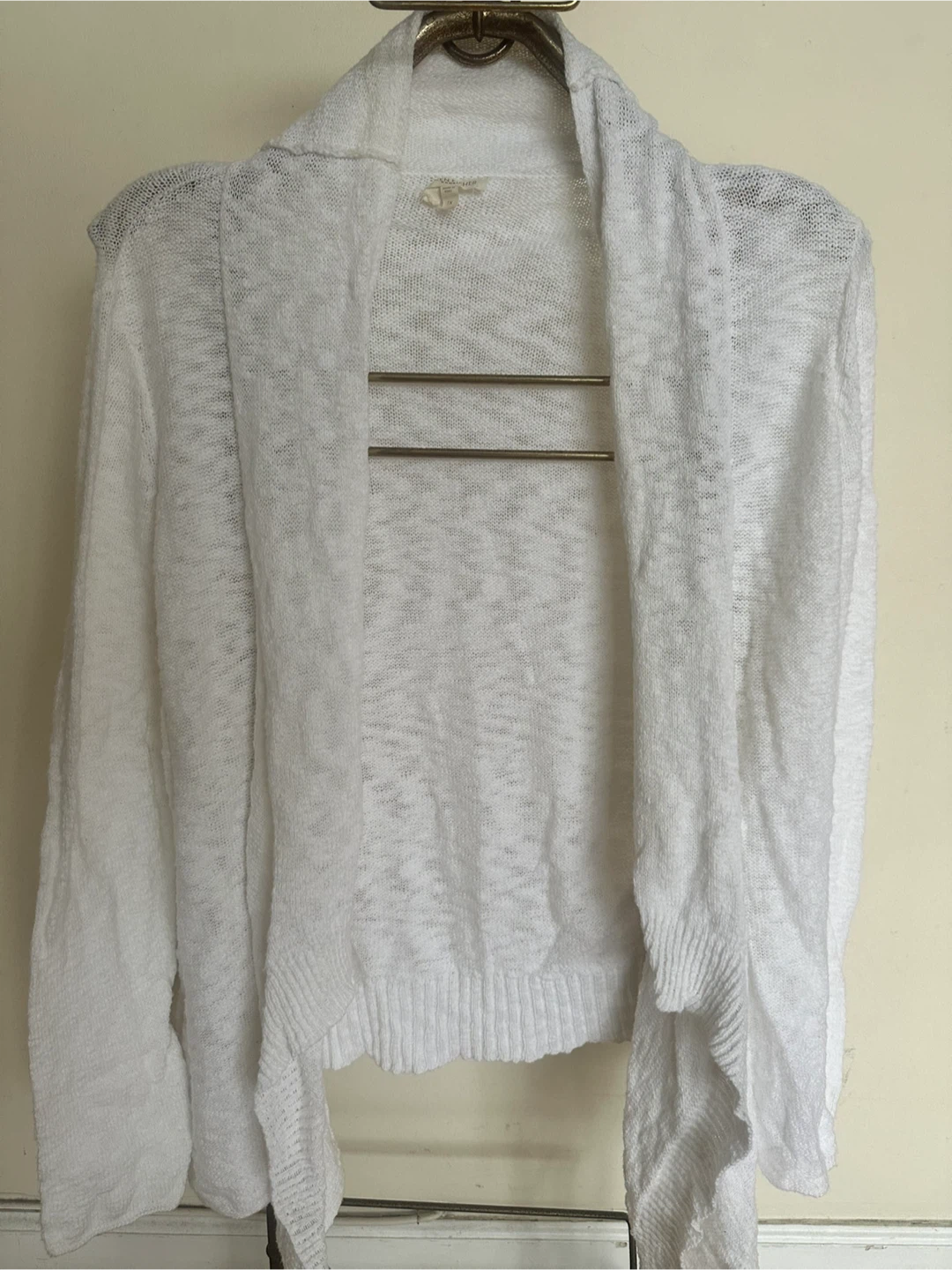 Cardigan White Lightweight Open Front Cardigan