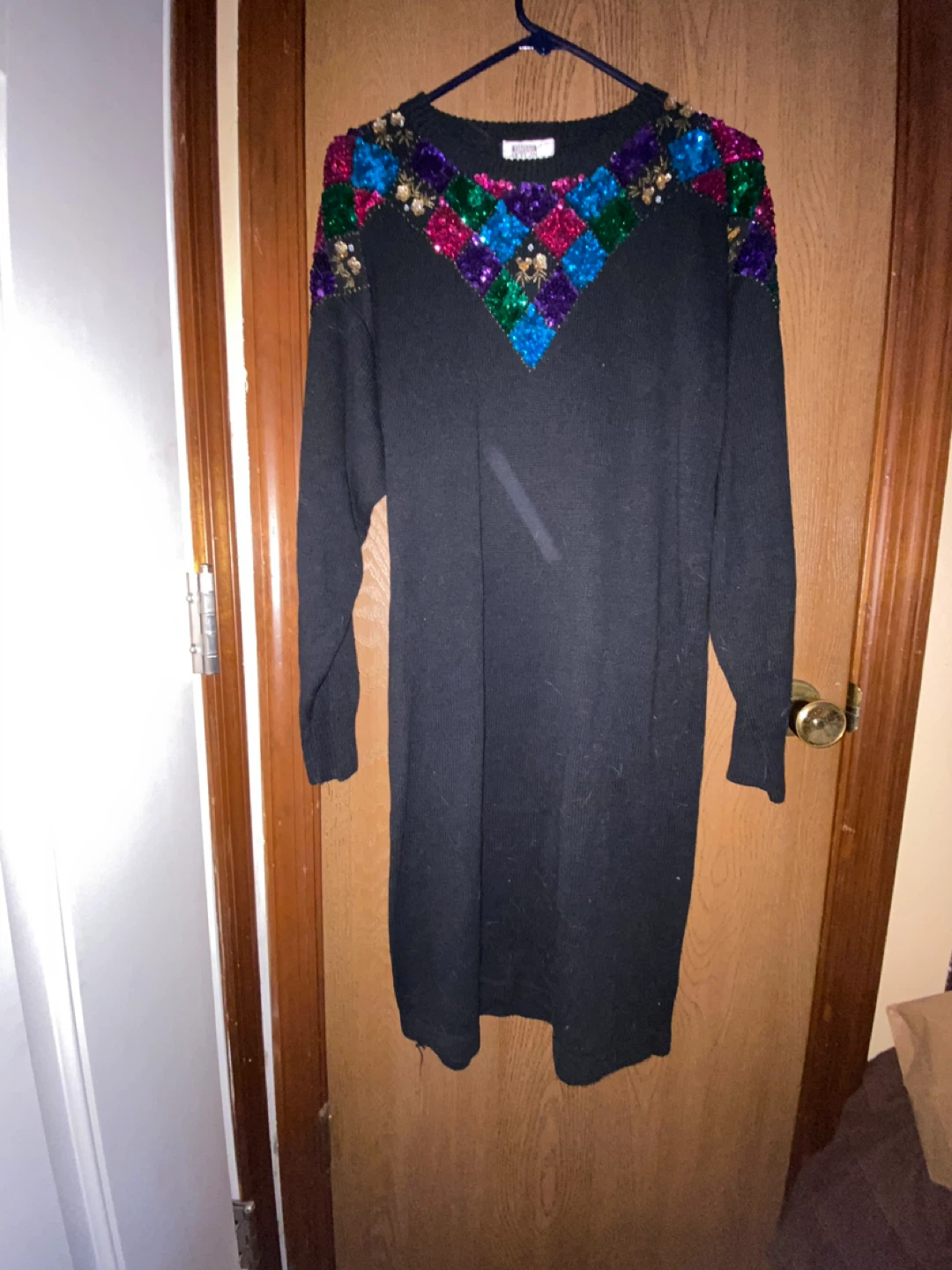 Sarah Morgan Black Sequin Sweater Dress - photo 2