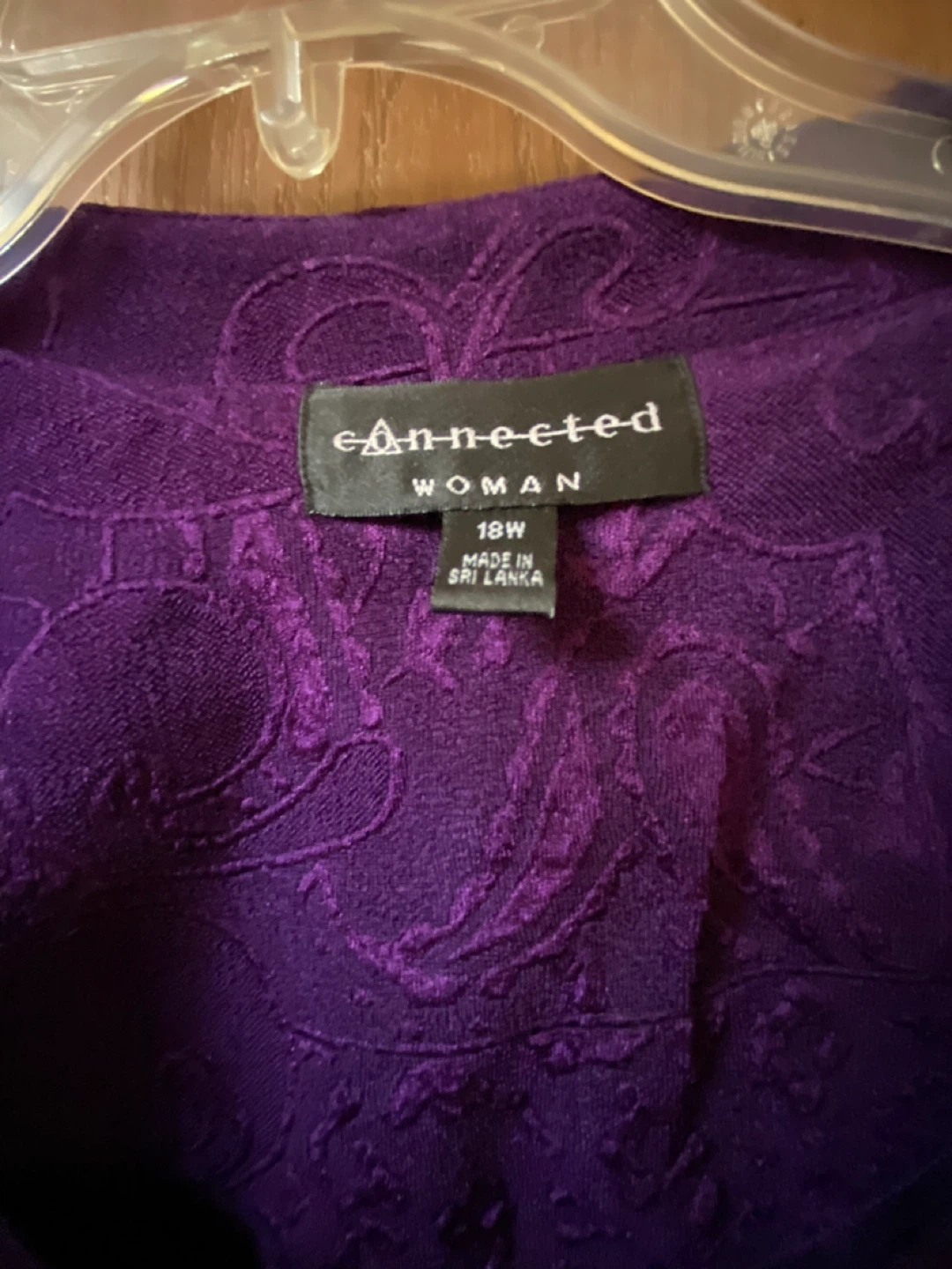 Connected Woman Purple Brocade Dress and Cardigan Set - Size 18W