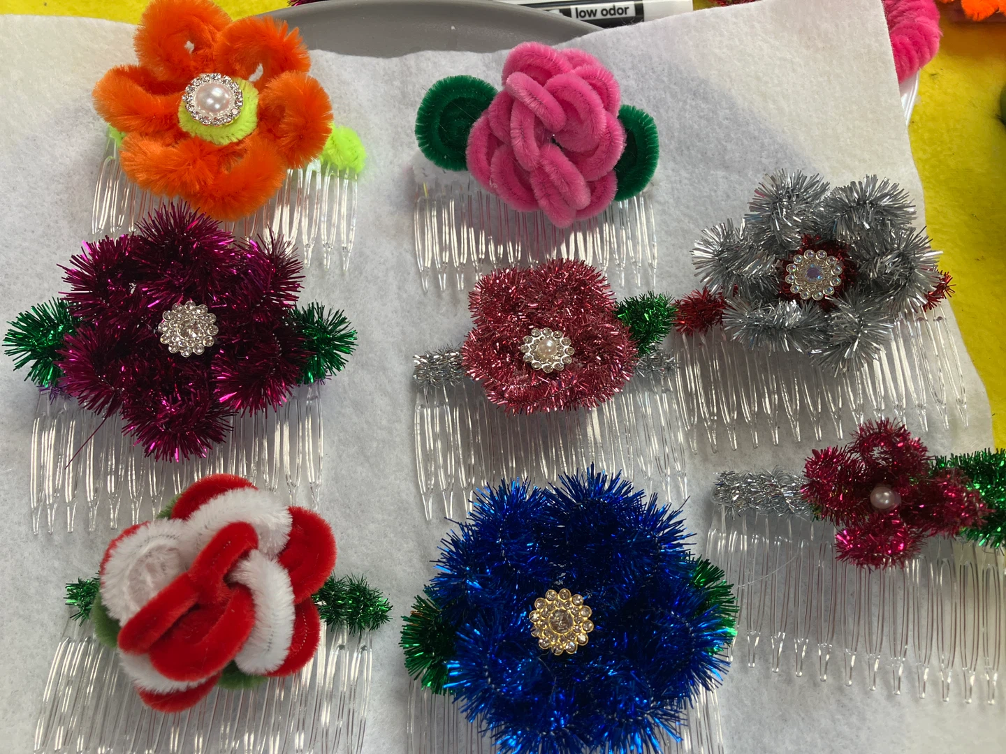 Handmade Floral Hair Combs