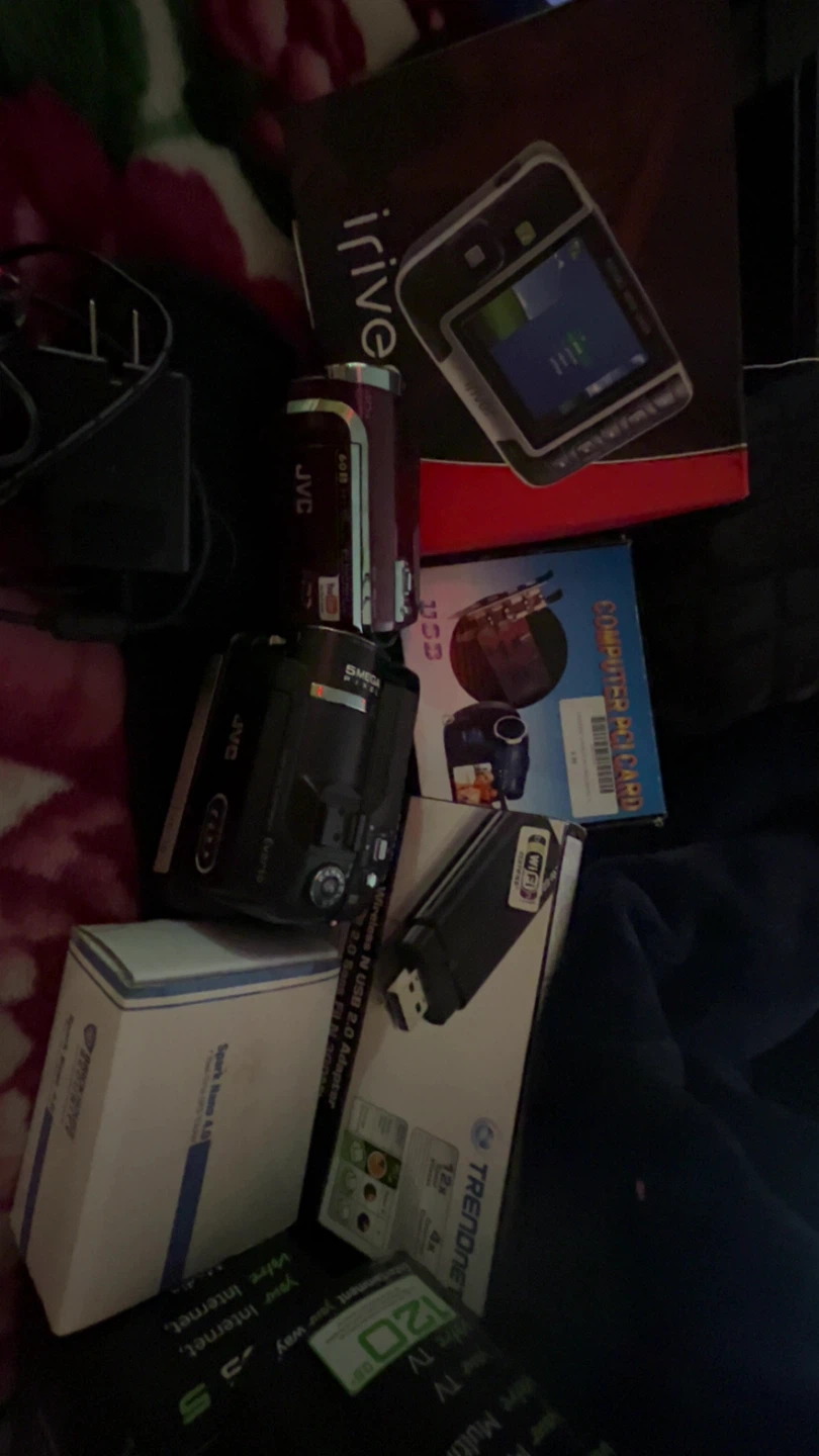 box of electronics for computer, cameras, hard drives - photo 4