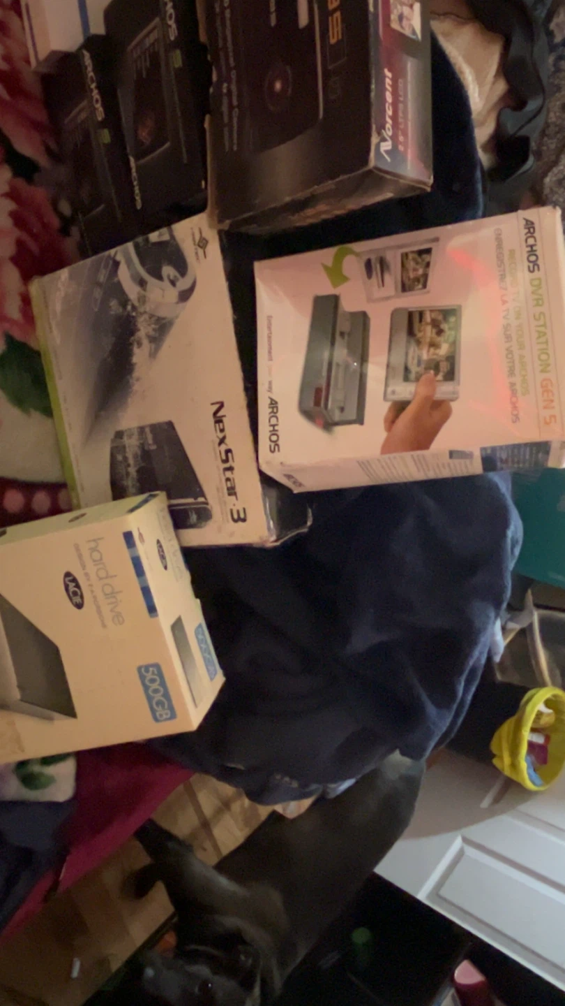 box of electronics for computer, cameras, hard drives - photo 2