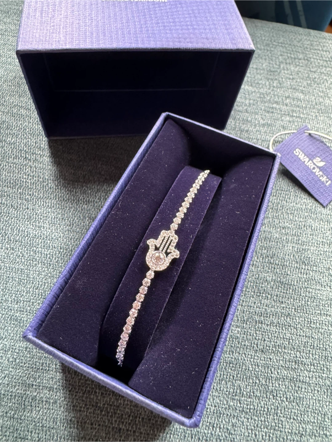 Swarovski Hamsa Hand Bracelet with Crystals