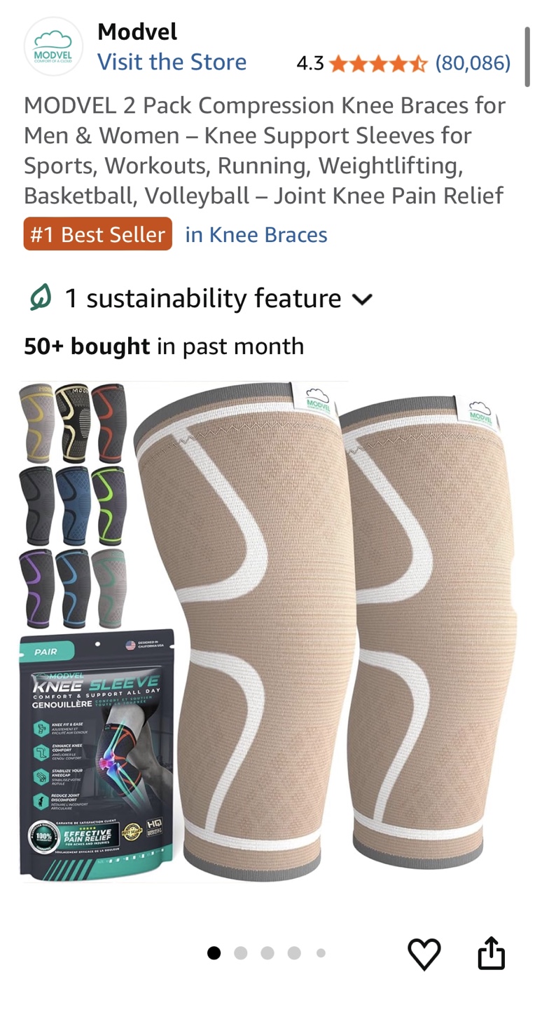 Modvel Compression Knee Sleeves Sz XS - photo 3