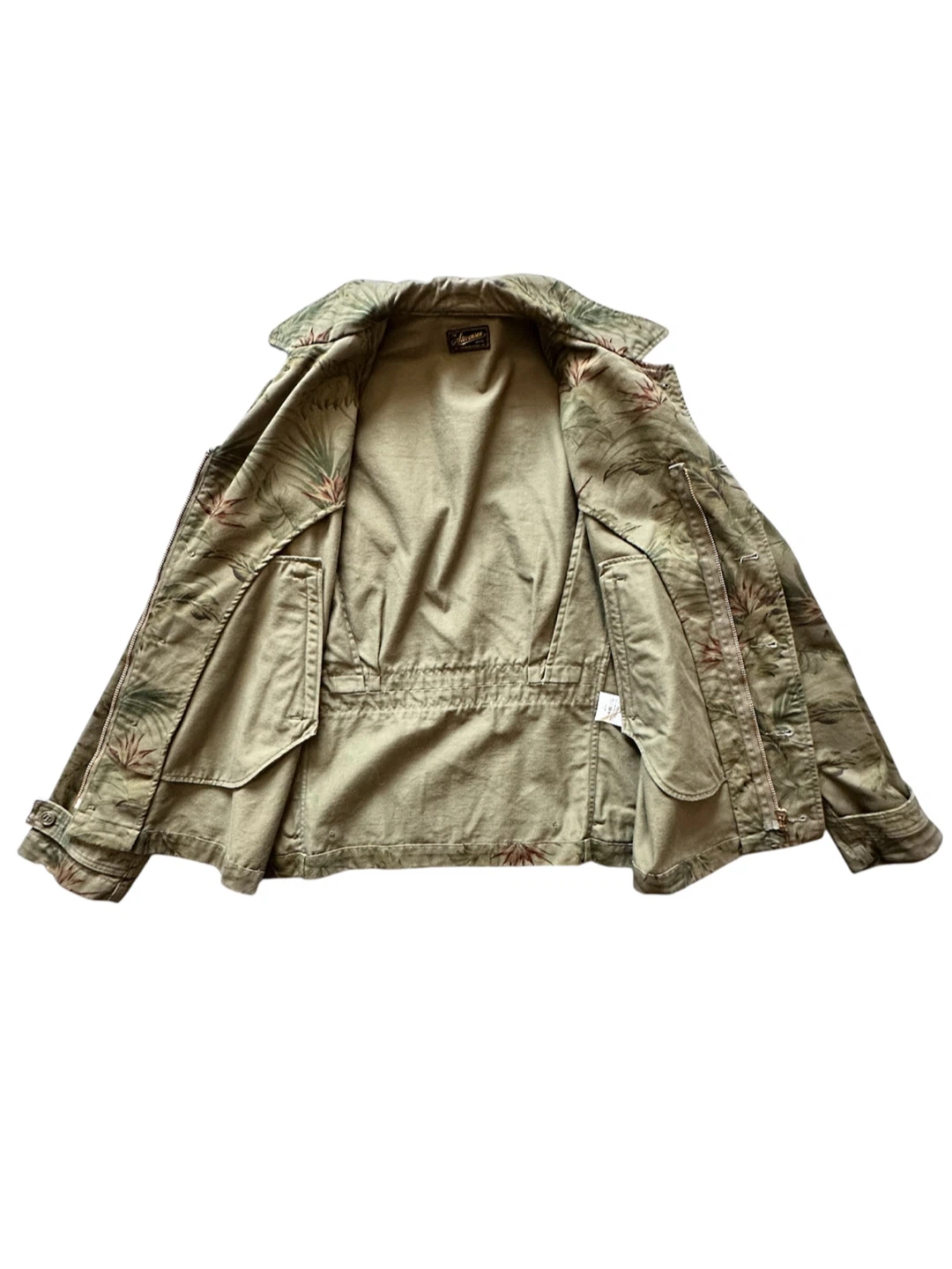 Stevenson Overall Military Green Tropical Leaf Print Jacket - photo 2