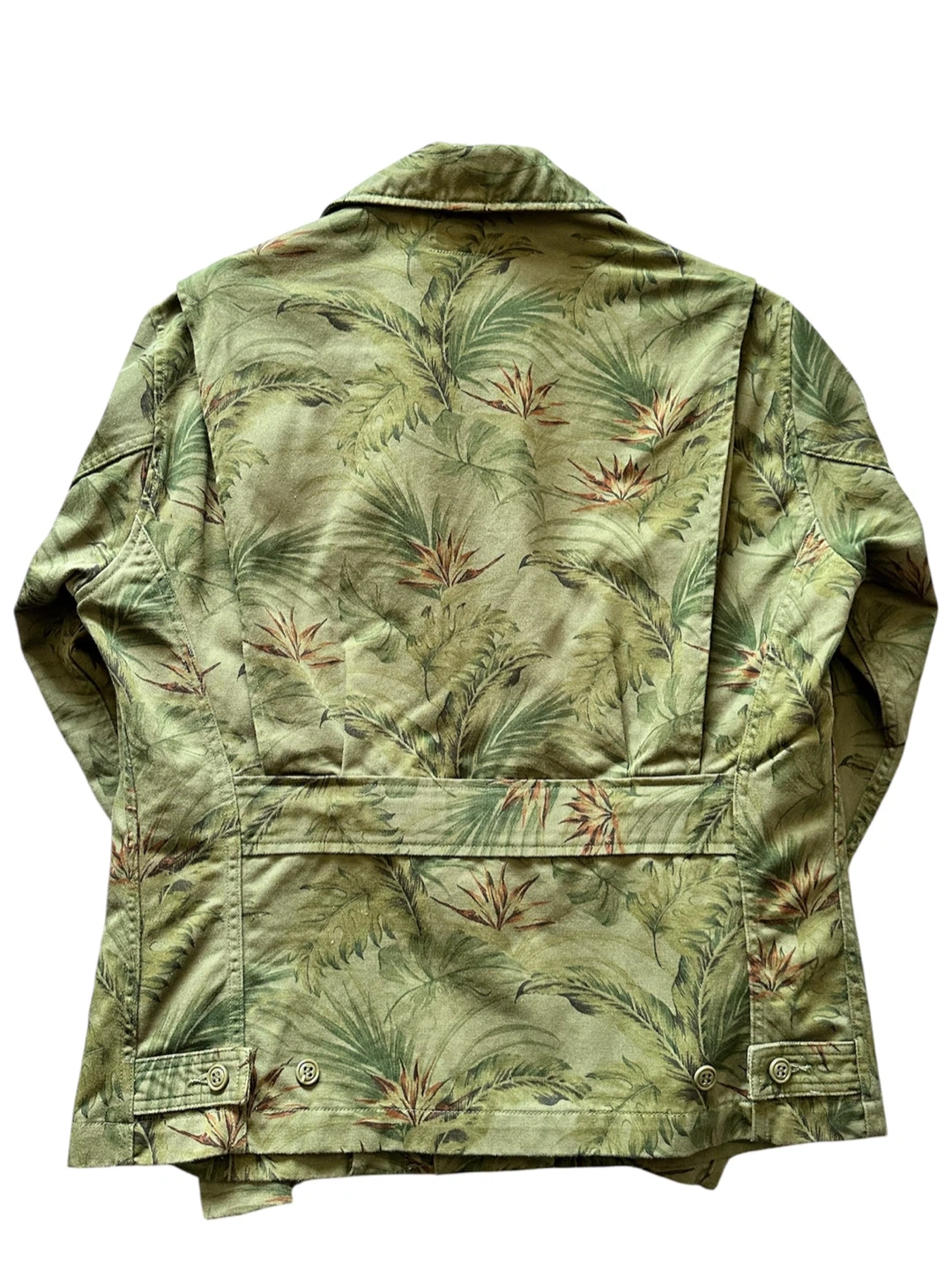 Stevenson Overall Military Green Tropical Leaf Print Jacket - photo 3