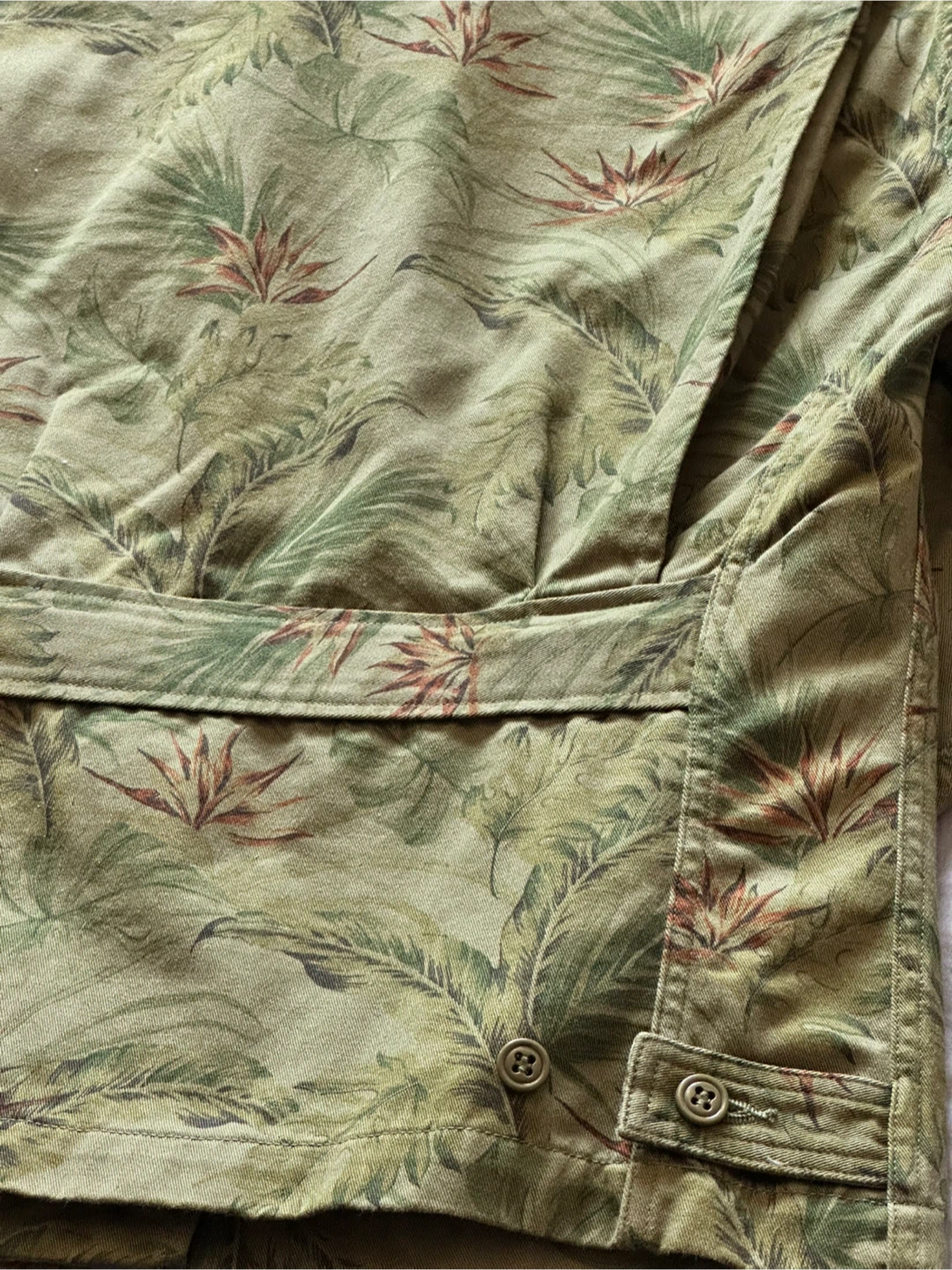 Stevenson Overall Military Green Tropical Leaf Print Jacket - photo 4