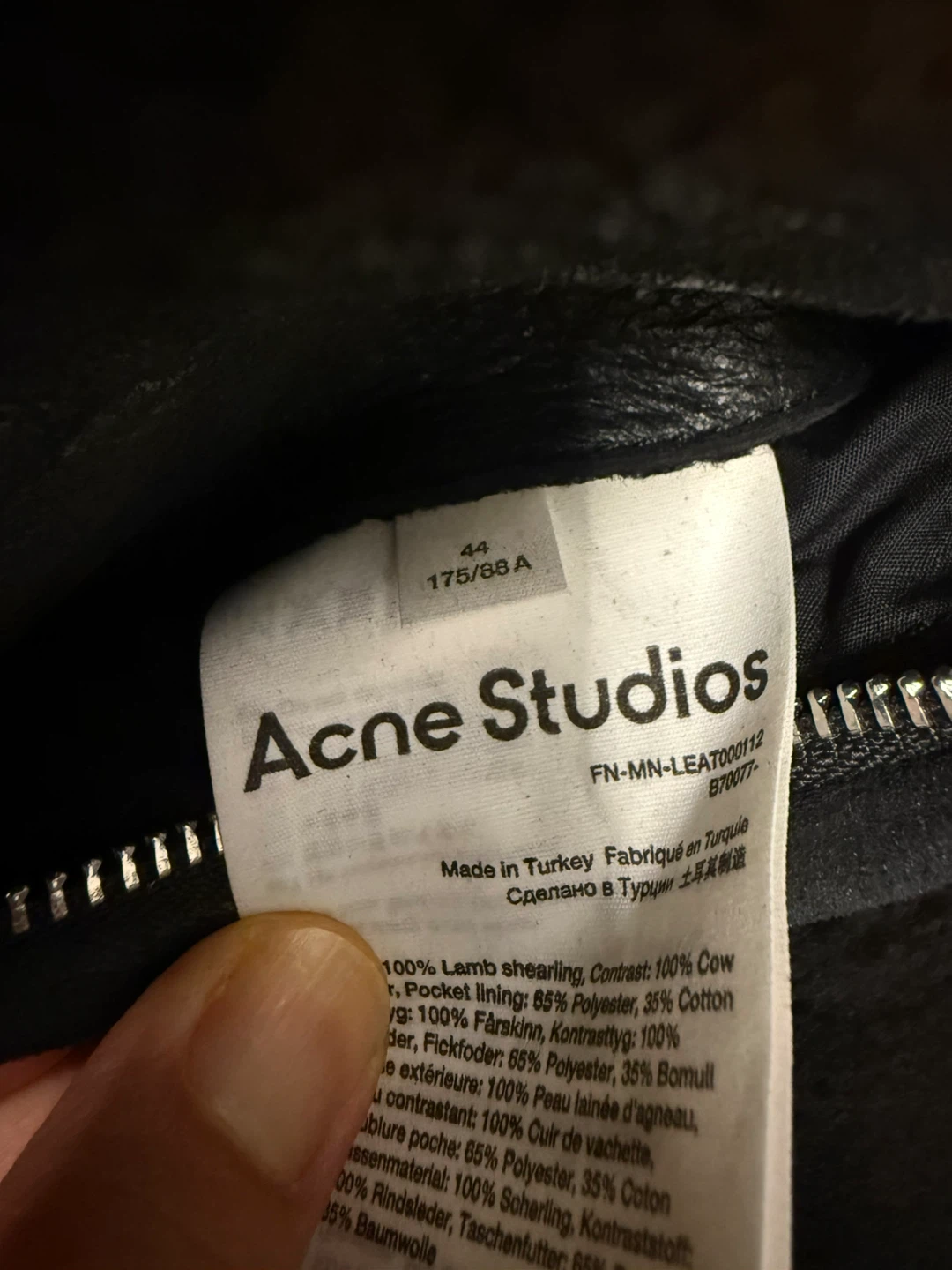 Acne Studios Black Leather Aviator Jacket - photo 5