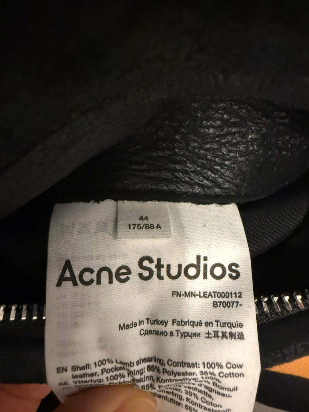 Acne Studios Black Leather Aviator Jacket - photo 3