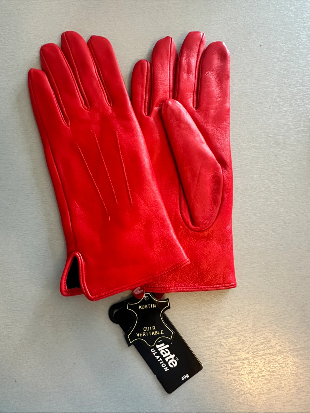 Red Leather Gloves with Thinsulate Insulation