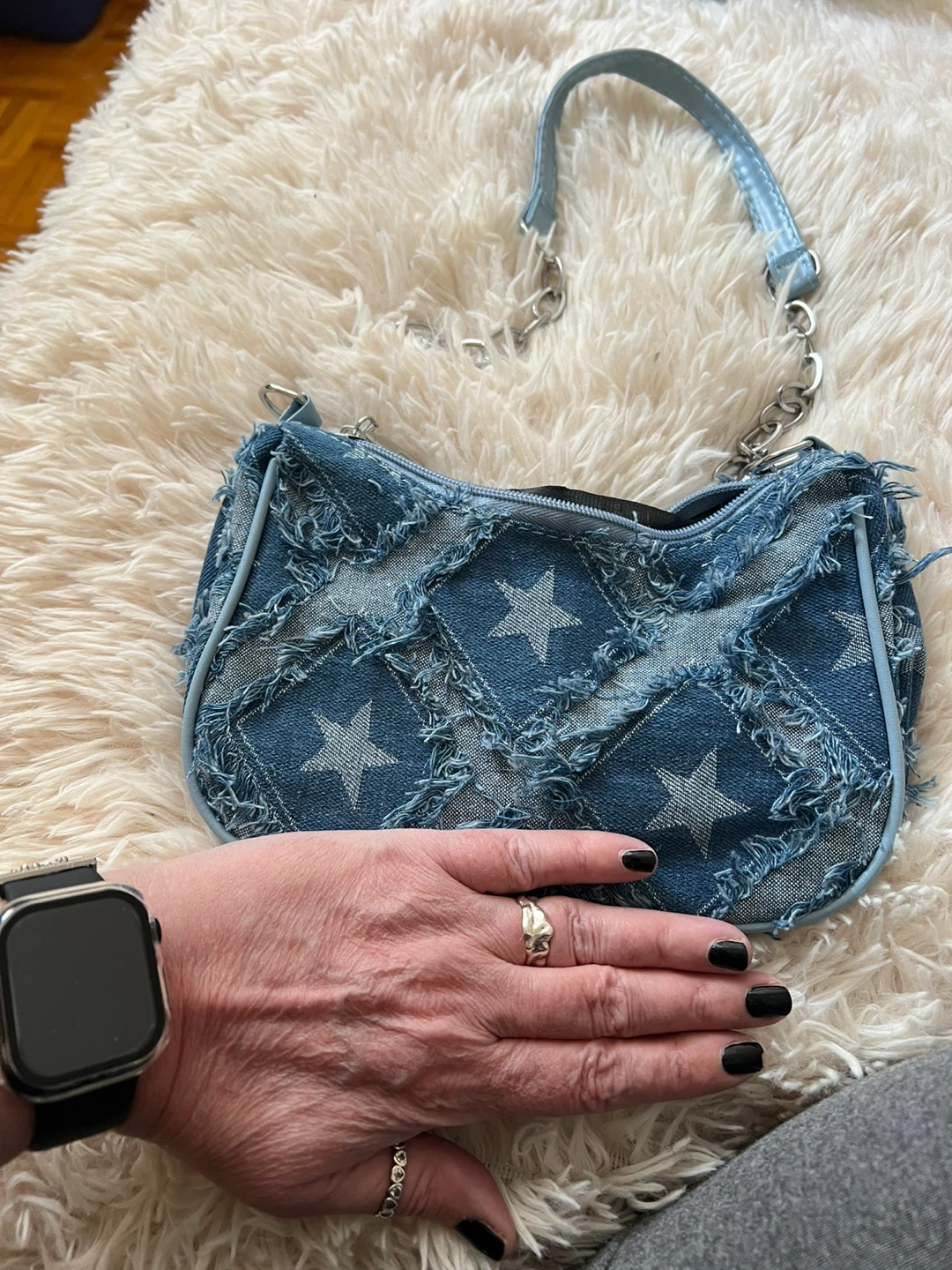 Brand New Denim Star Shoulder Bag
