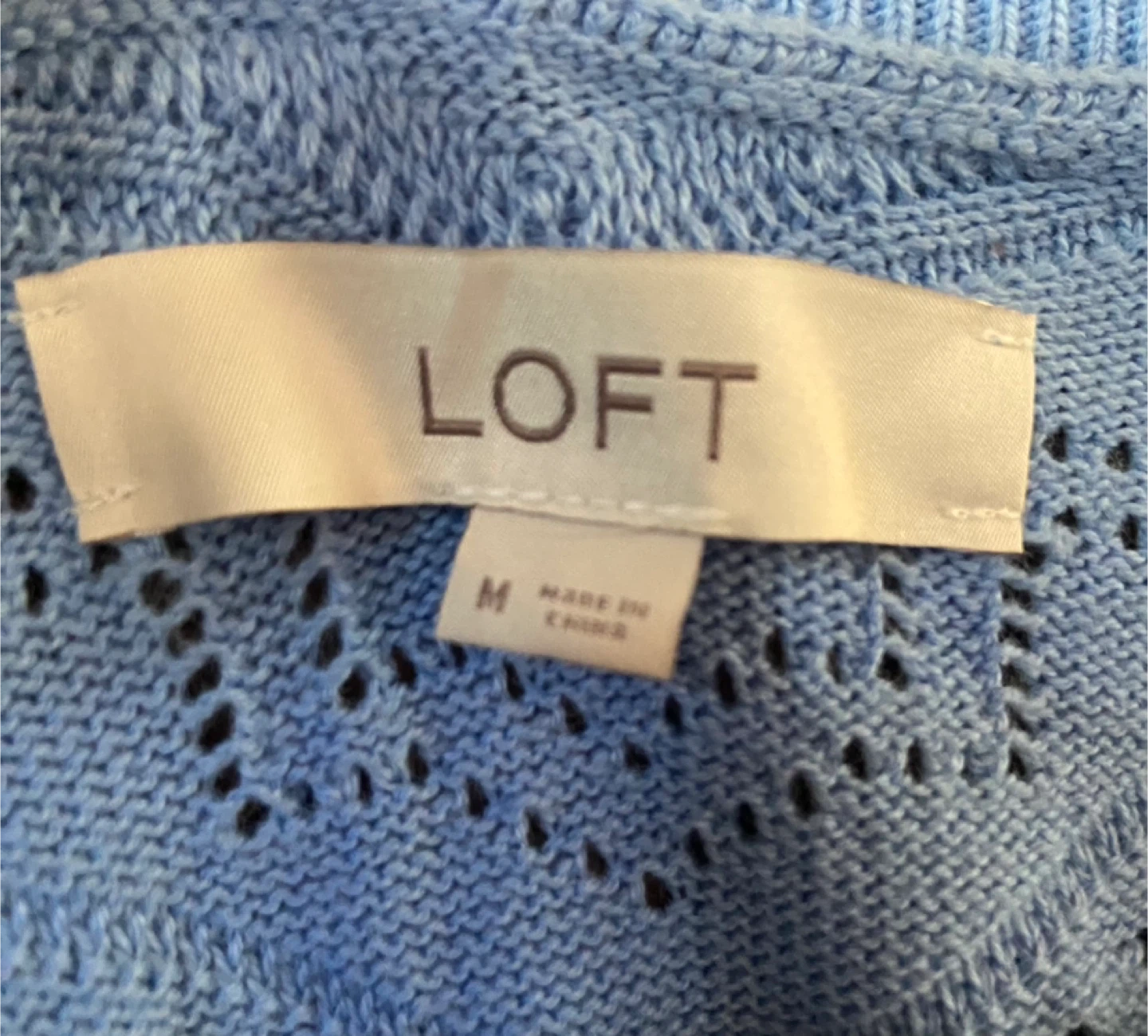 LOFT Women's Blue Knit Sweater Size M - photo 2