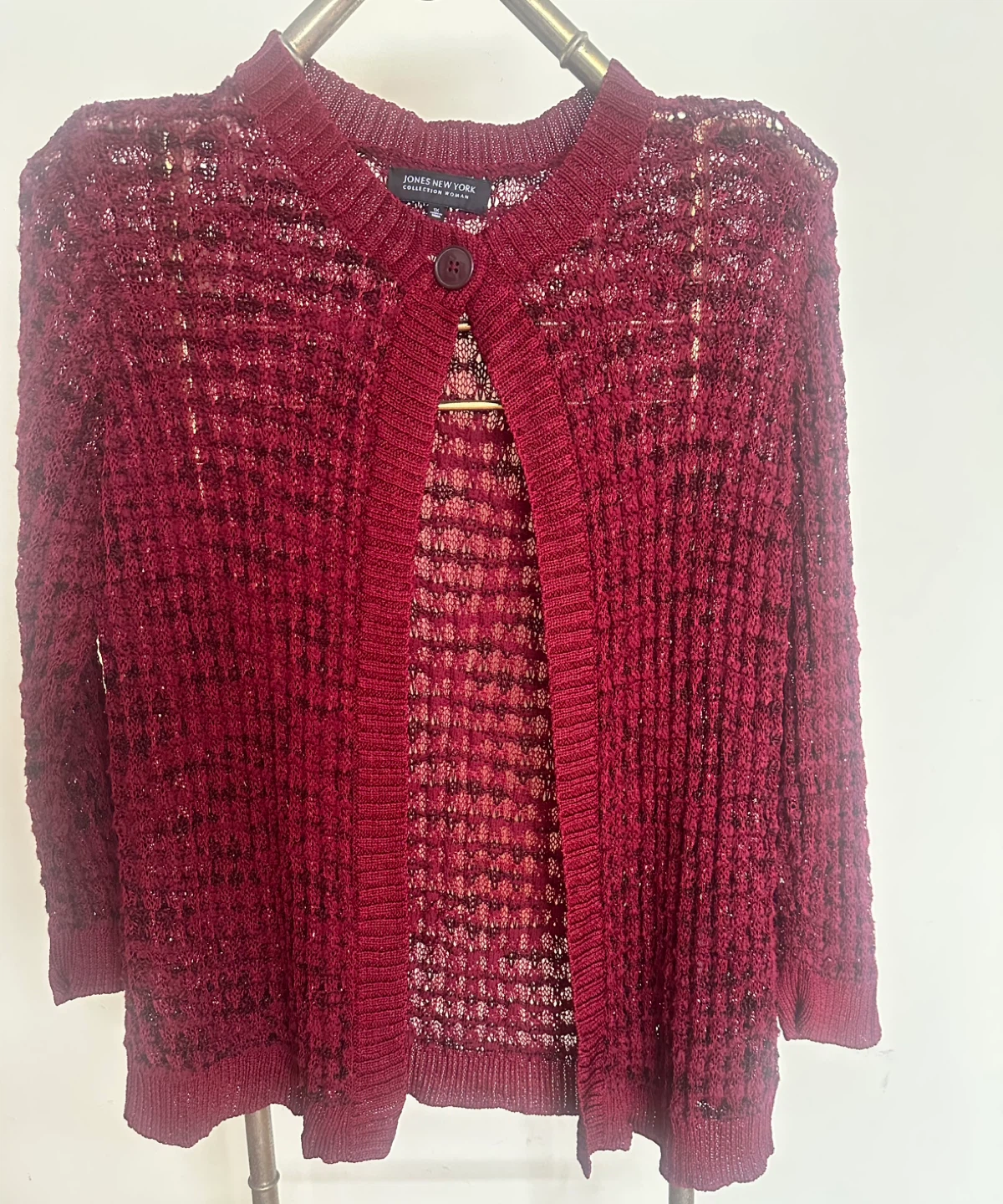 Cardigan, Jones New York Cardigan - Burgundy