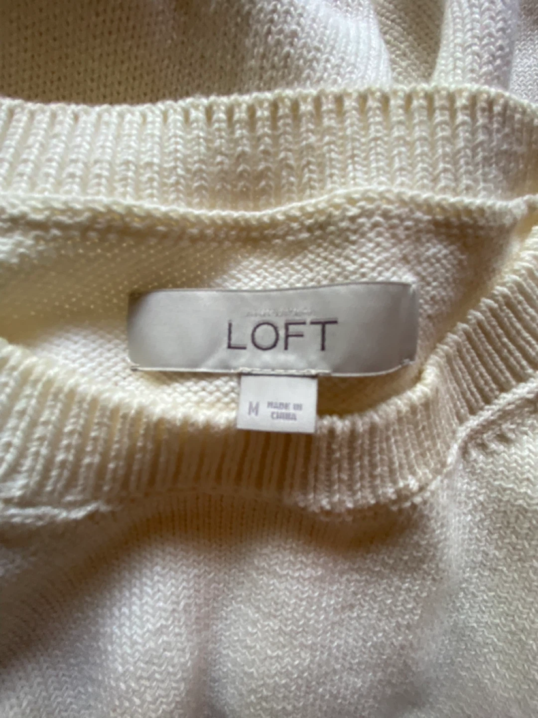 LOFT Cream Cold Shoulder Sweater - Size M - photo 3