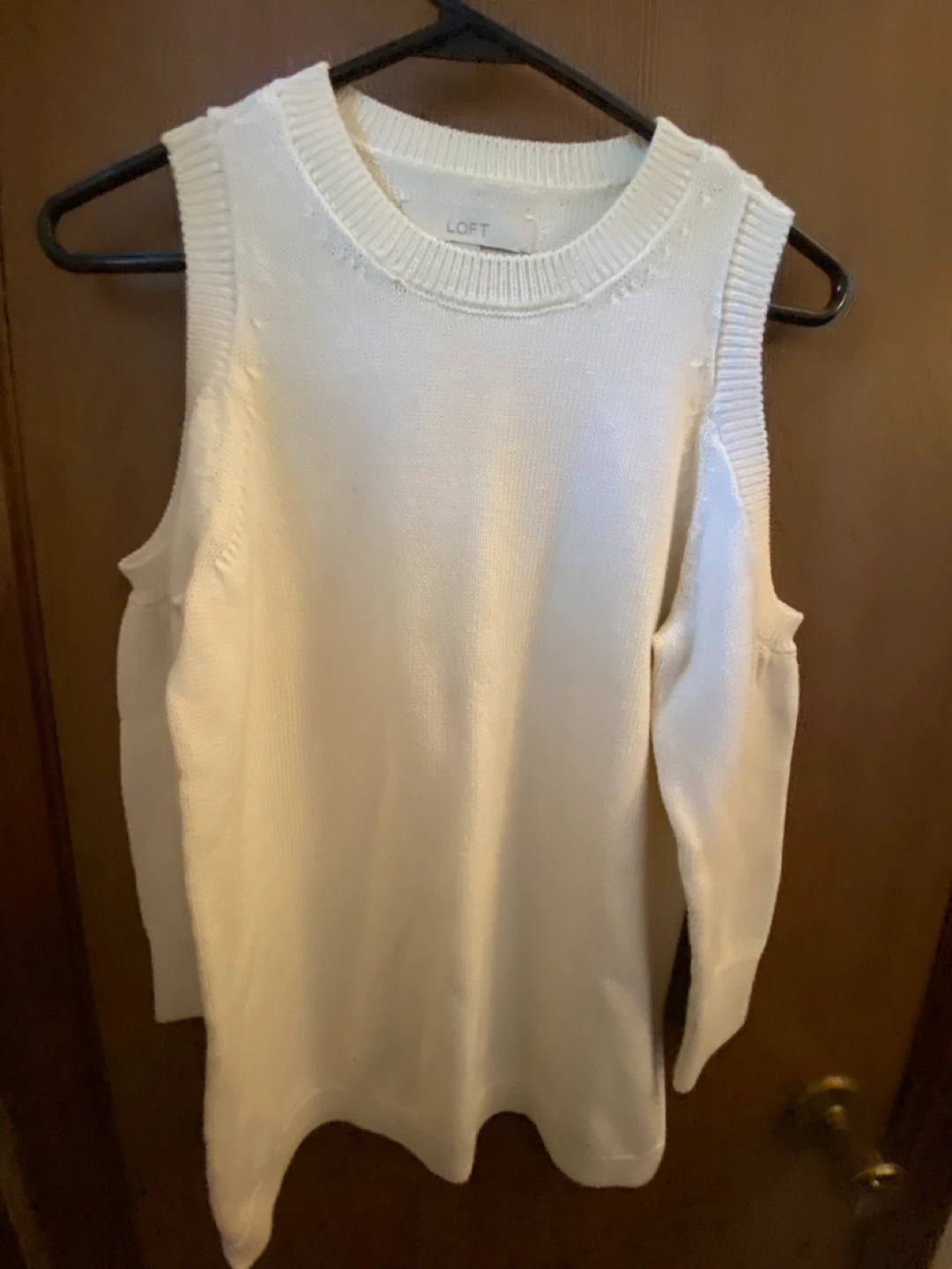 LOFT Cream Cold Shoulder Sweater - Size M