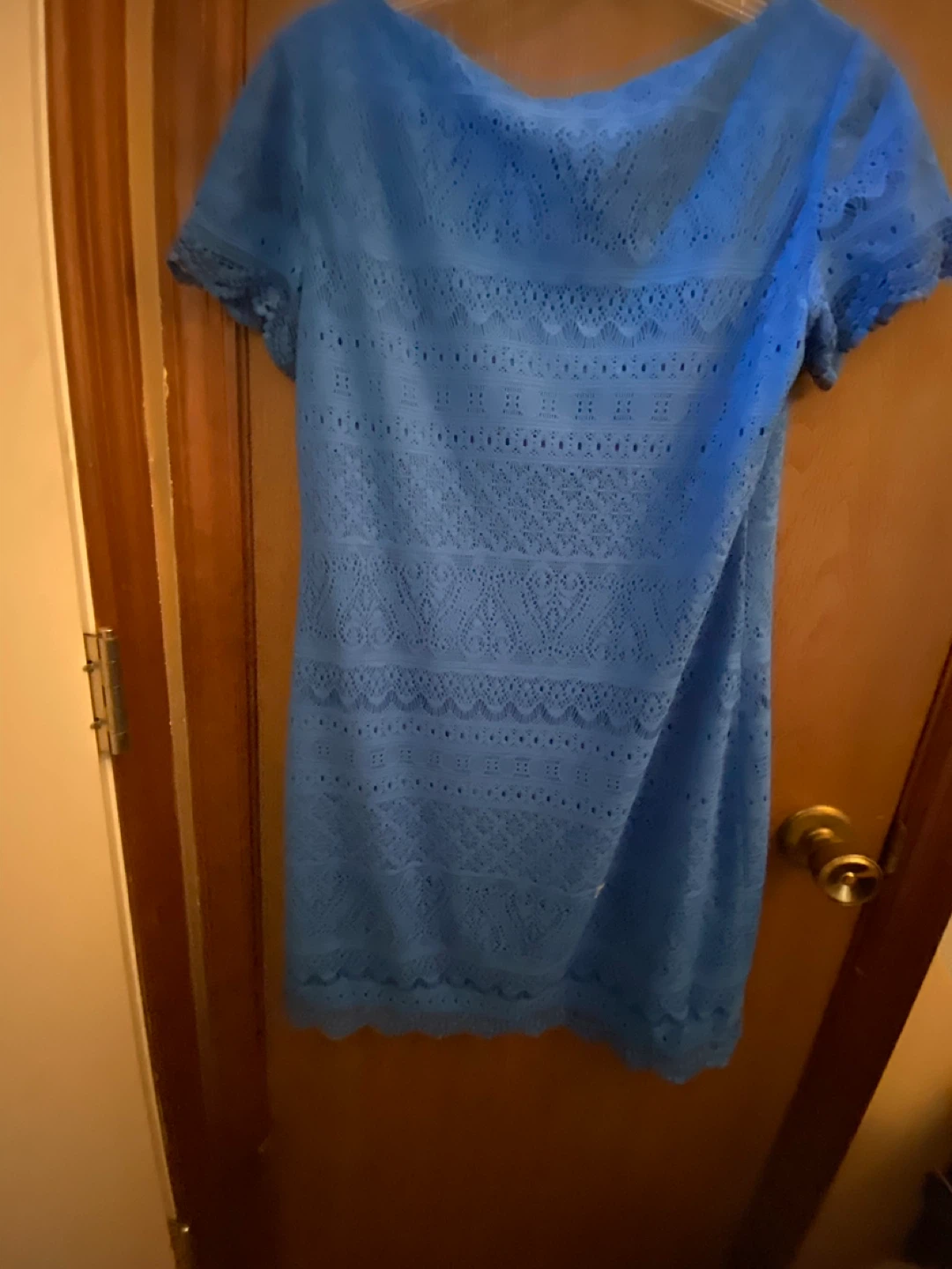 London Times Blue Lace Dress Size 6