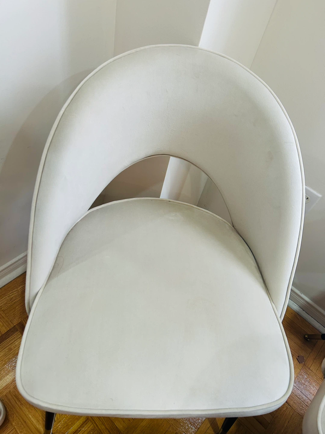 Set of 6 Cream Upholstered Dining Chairs - photo 2