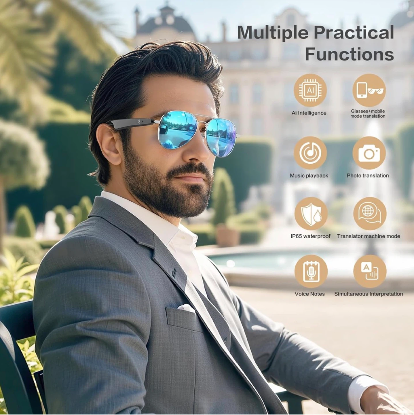 Ai real time translation glasses ip65 waterproof - photo 5