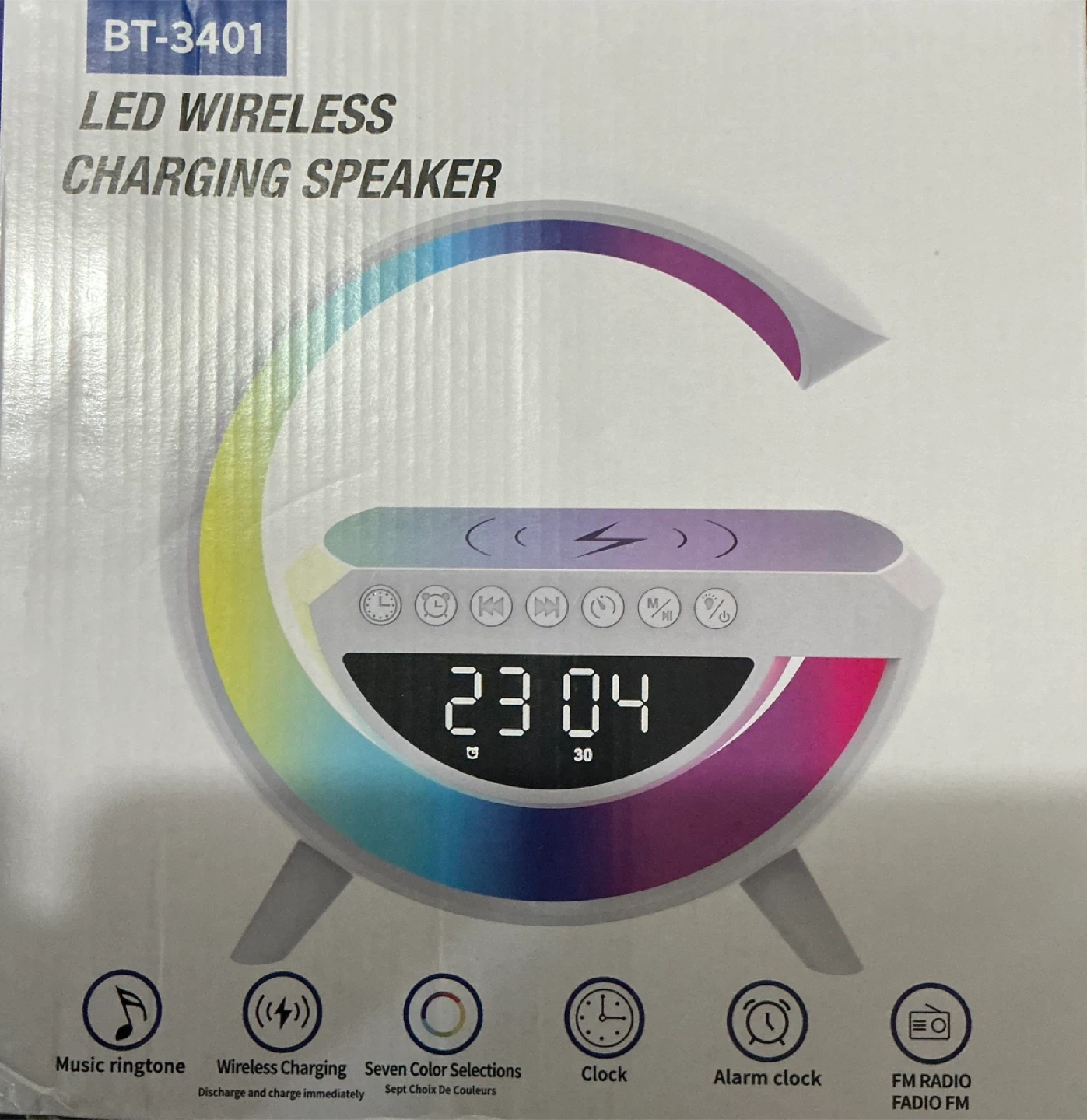 BT-3401 LED Wireless Charging Speaker with Clock - photo 3