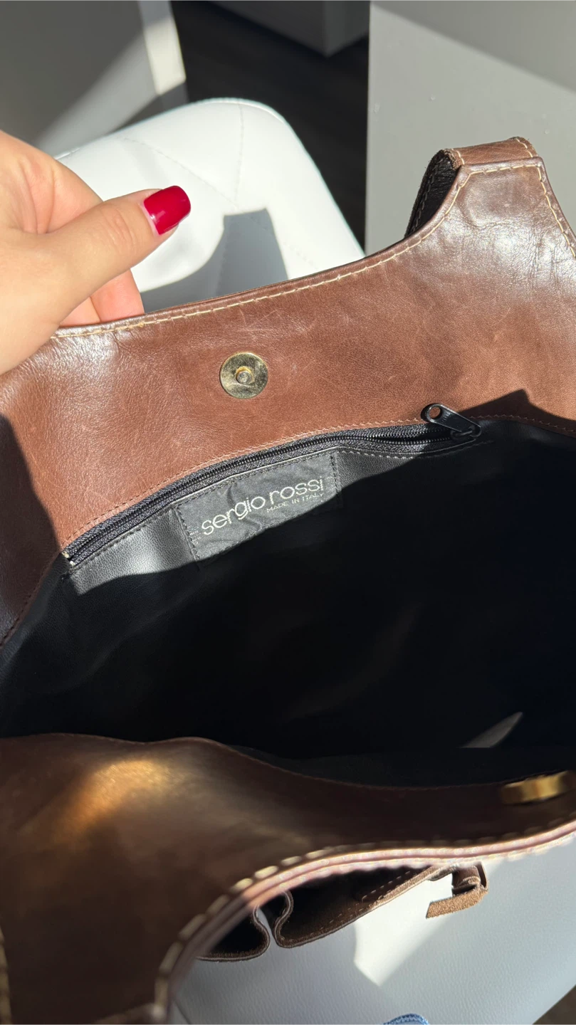 Sergio Rossi Brown Leather Tote Bag - photo 2