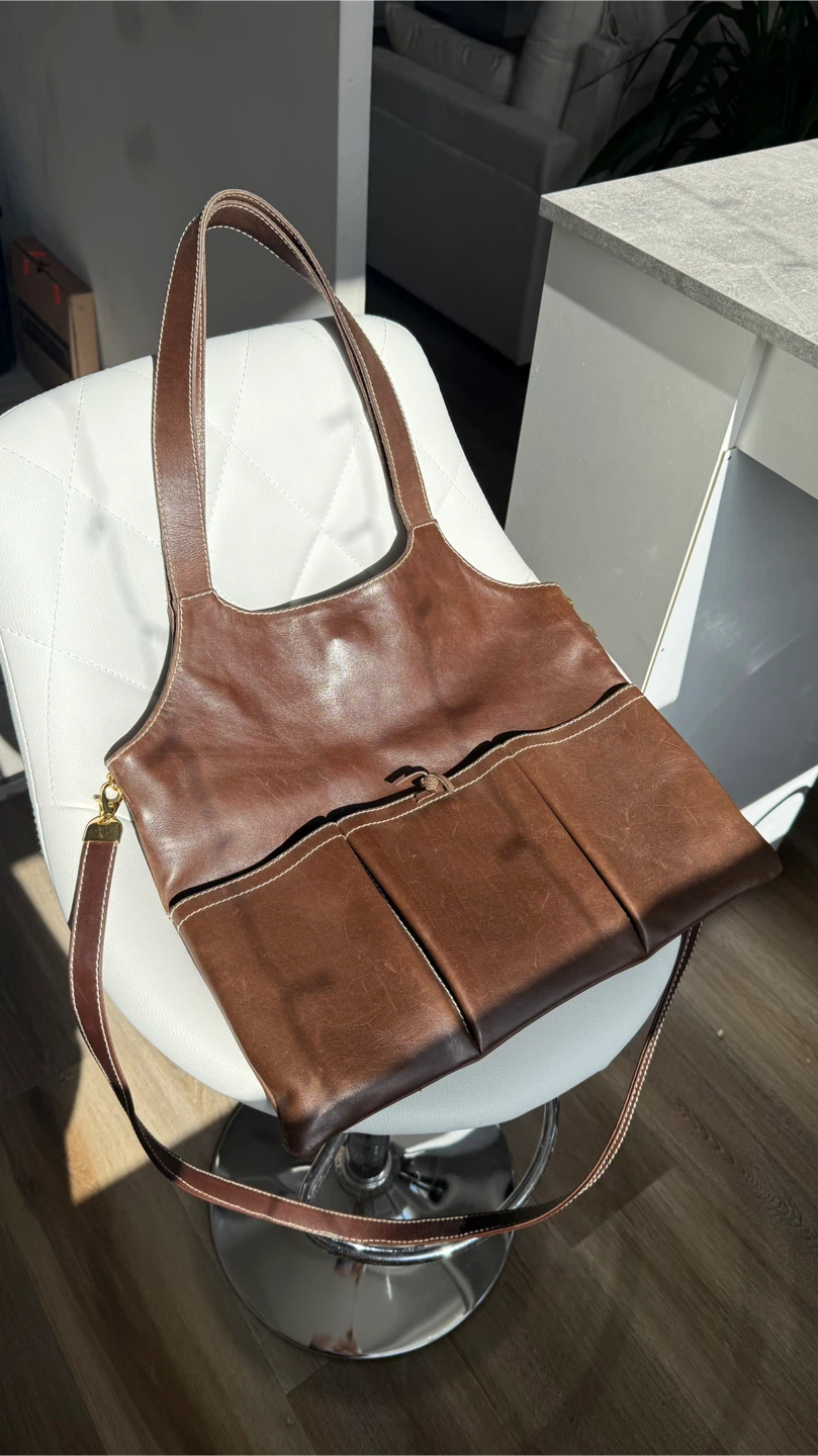 Sergio Rossi Brown Leather Tote Bag