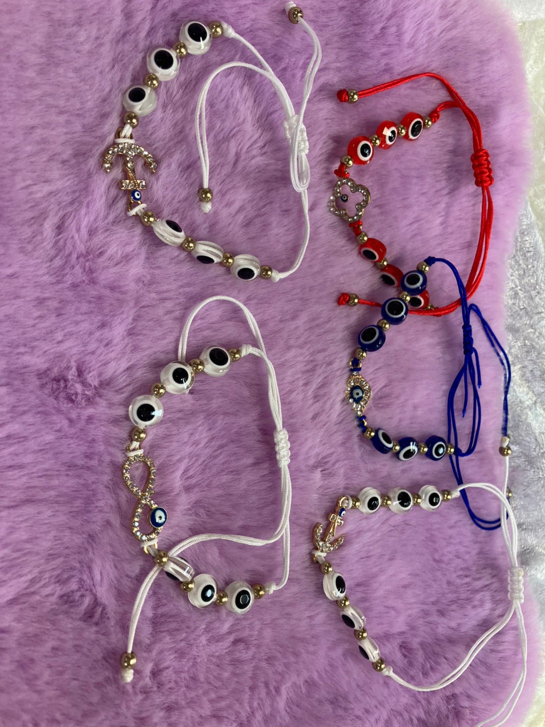 Evil Eye Bracelets with Charms