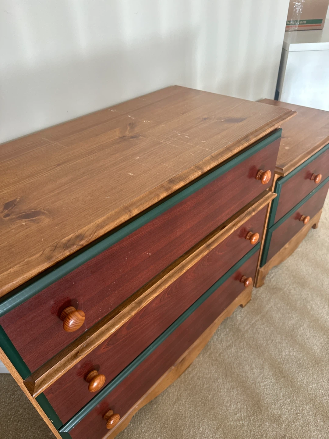 Wooden Dresser and 2 Nightstand Set - photo 2