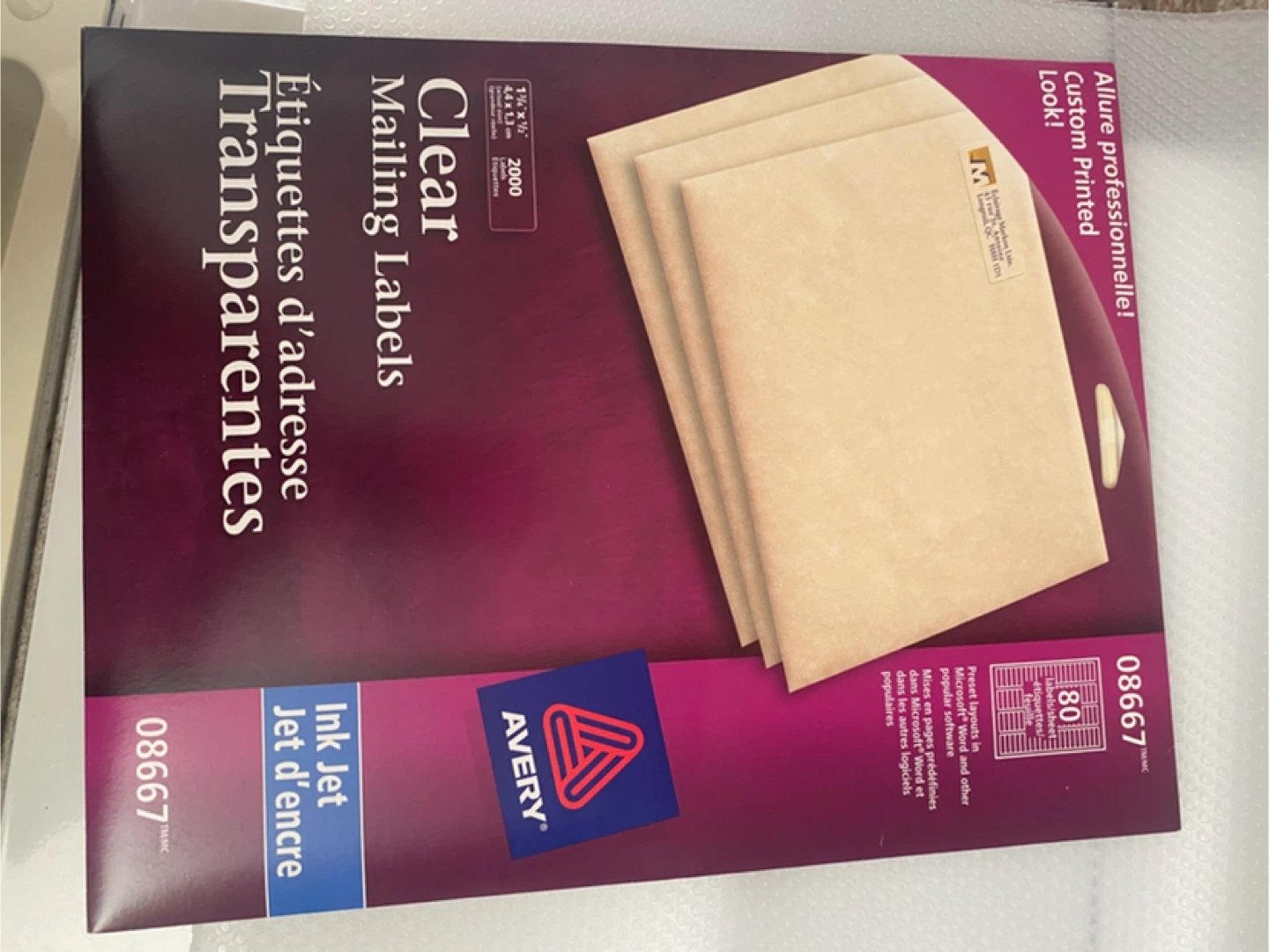 Avery Clear Mailing Labels