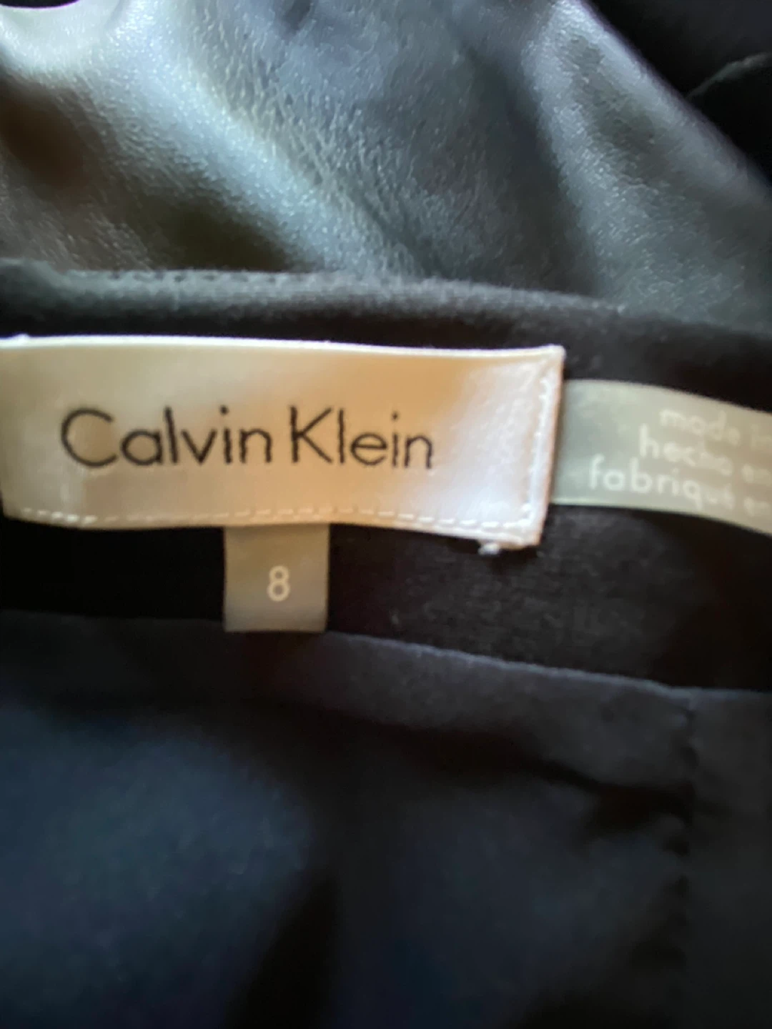 Calvin Klein Black Faux Leather Panel Skirt - Size 8 - photo 2